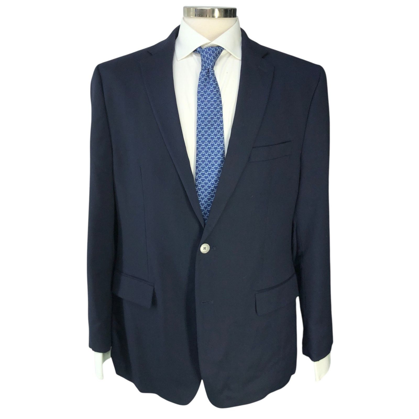 Michael Kors Michael Kors 42L Blazer Jacket Sport Coat Navy Metal Buttons Size 42L - 13 Thumbnail