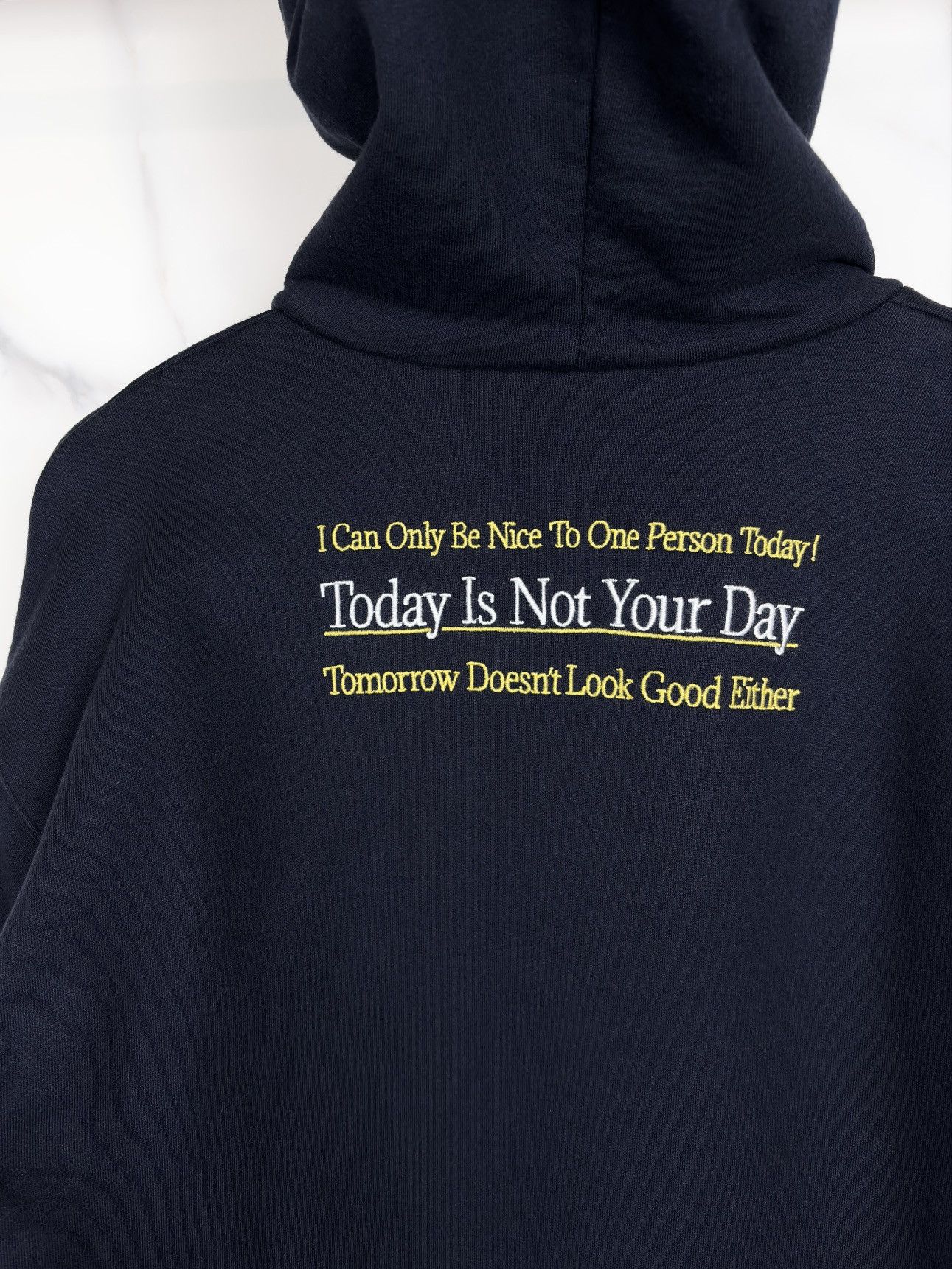 Vetements AW18 Vetements Hi I Don’t Care Thanks Hoodie Navy Demna Size US M / EU 48-50 / 2 - 4 Thumbnail