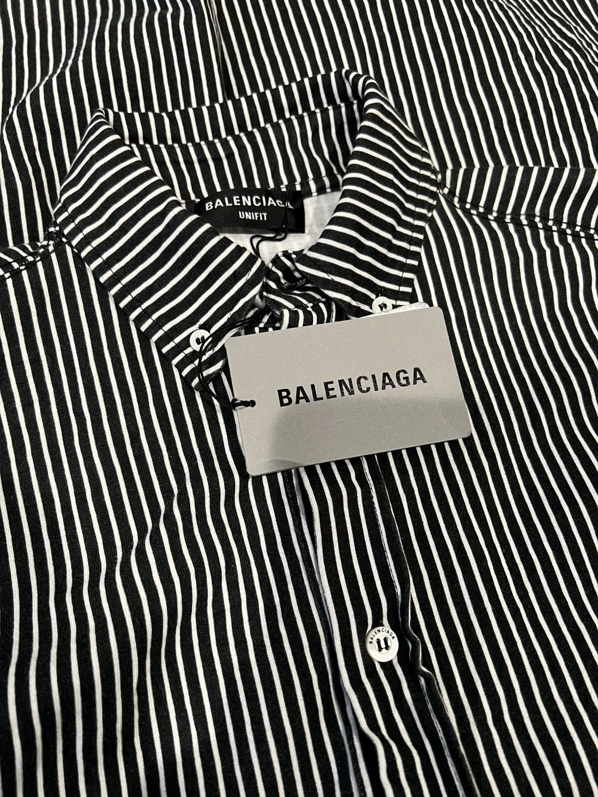 SP22 Trompe L’œil Jersey Striped S/S Shirt in Black/White