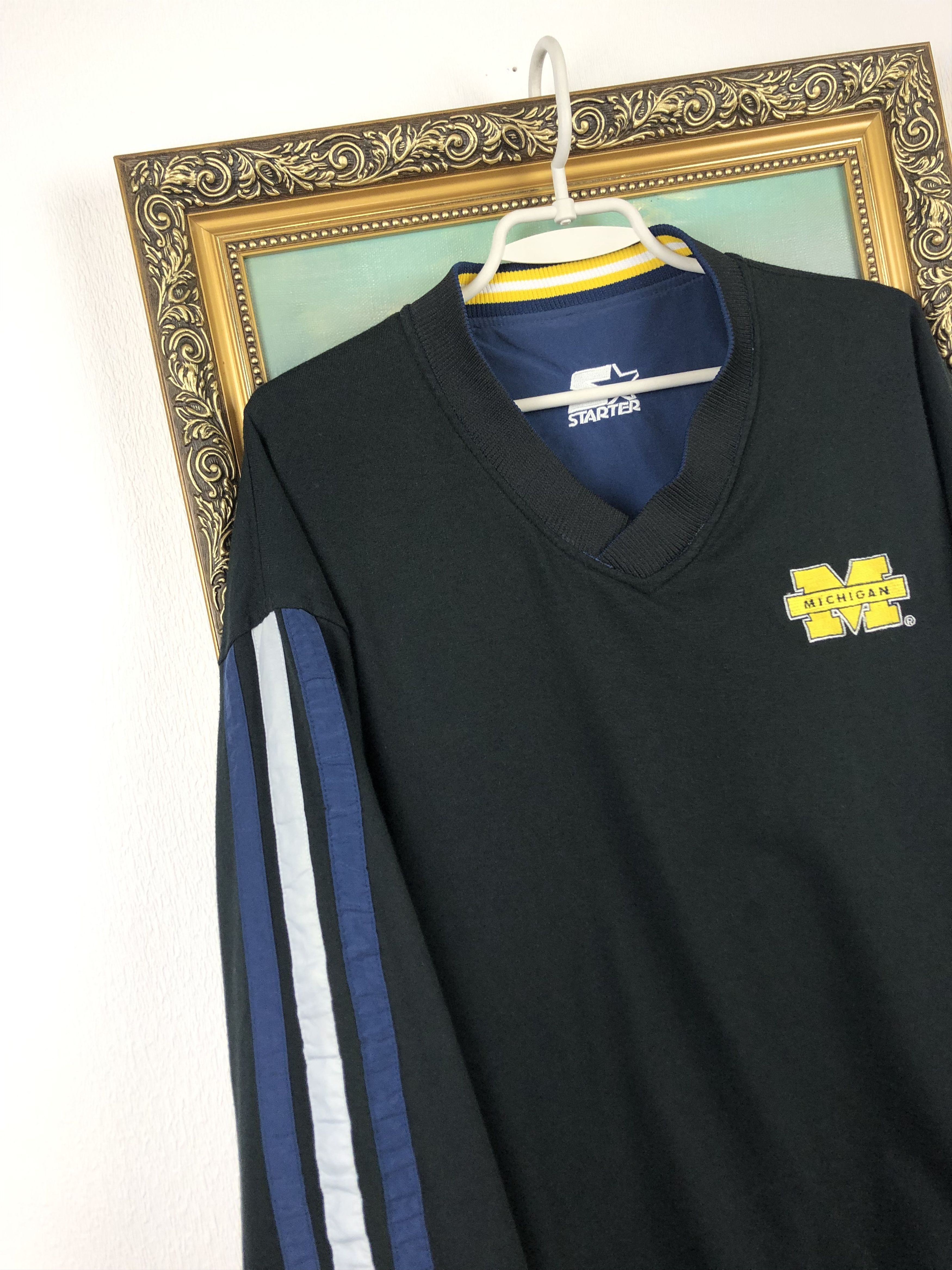 Starter Vintage Michigan Wolverines Jacket Sweatshirt Reversible Size US L / EU 52-54 / 3 - 16 Thumbnail