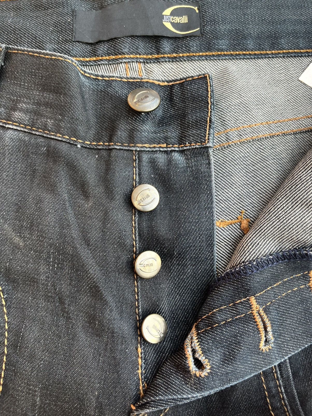 Just Cavalli AW2007 JUST CAVALLI BLACK WAXED SPIRAL JEANS Size US 31 - 4 Thumbnail