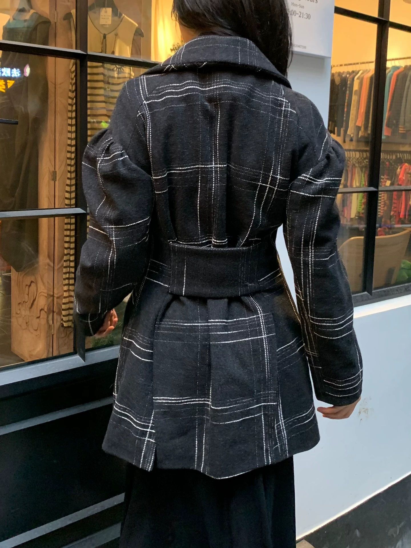 Vivienne Westwood Vivienne Westwood Black Label Court Sleeve Check Wool Waist-Cinched Jacket Size XS / US 0-2 / IT 36-38 - 5 Thumbnail