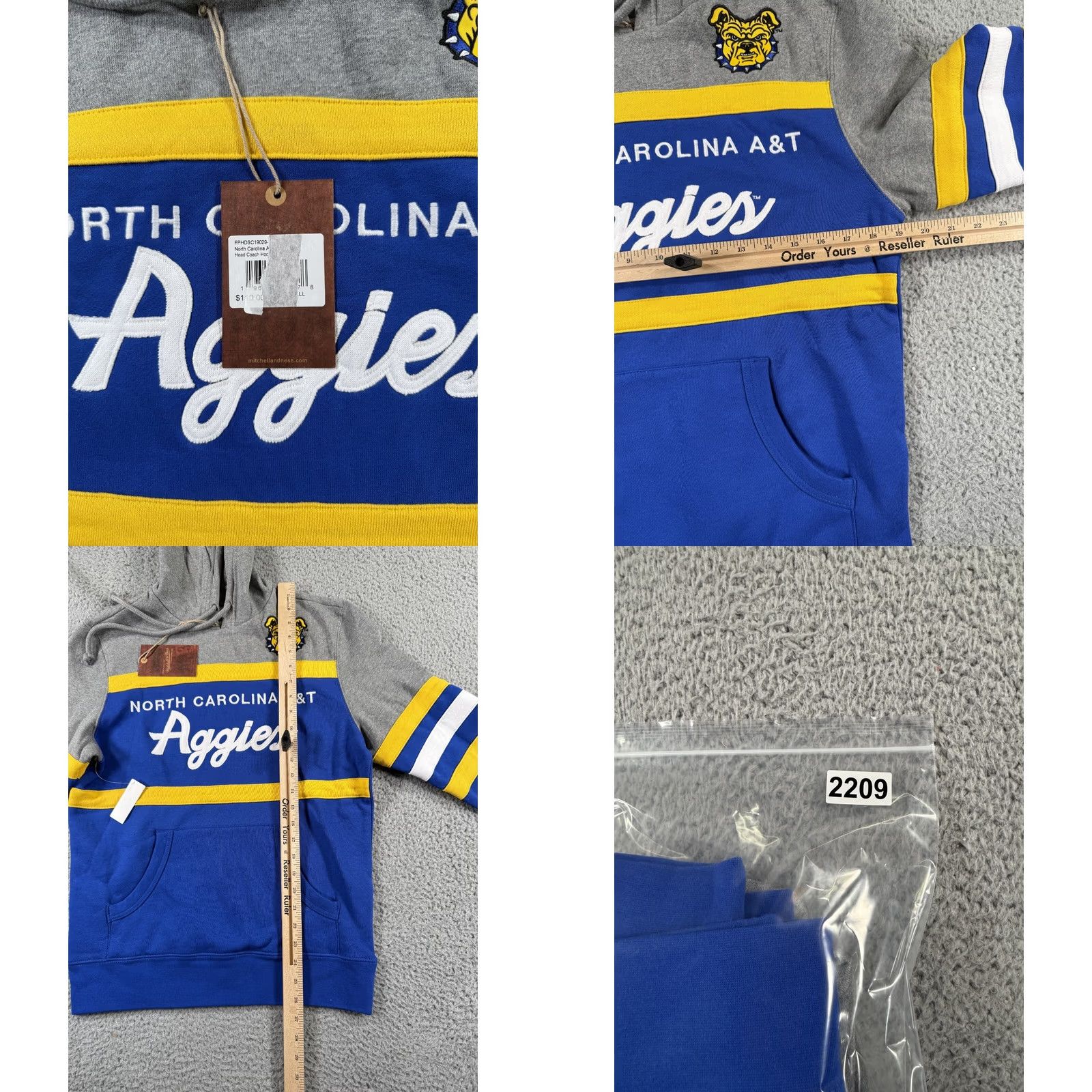 Mitchell & Ness Mitchell & Ness NCAA North Carolina A&T Aggies Hoodie Mens Small Blue Pullover Size US S / EU 44-46 / 1 - 8 Thumbnail