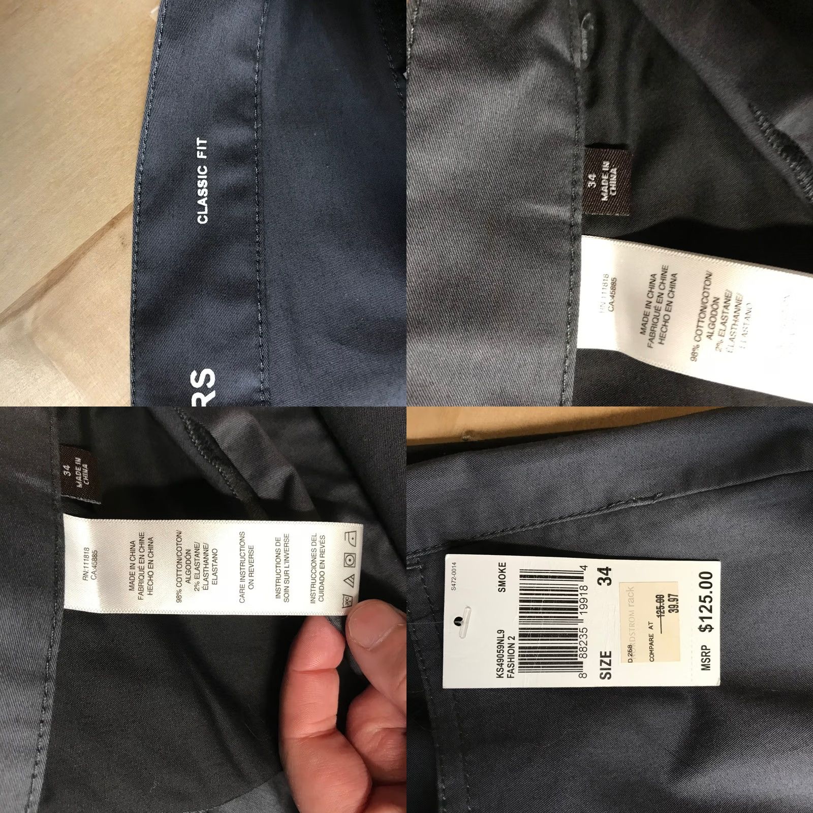 Michael Kors VINTAGE None Michael Kors Mens Classic Fit Charcoal Gray Straight Leg Pants 34 inches 34 in Gray Solid Pants Mens 34 Debris Size US 34 / EU 50 - 8 Thumbnail