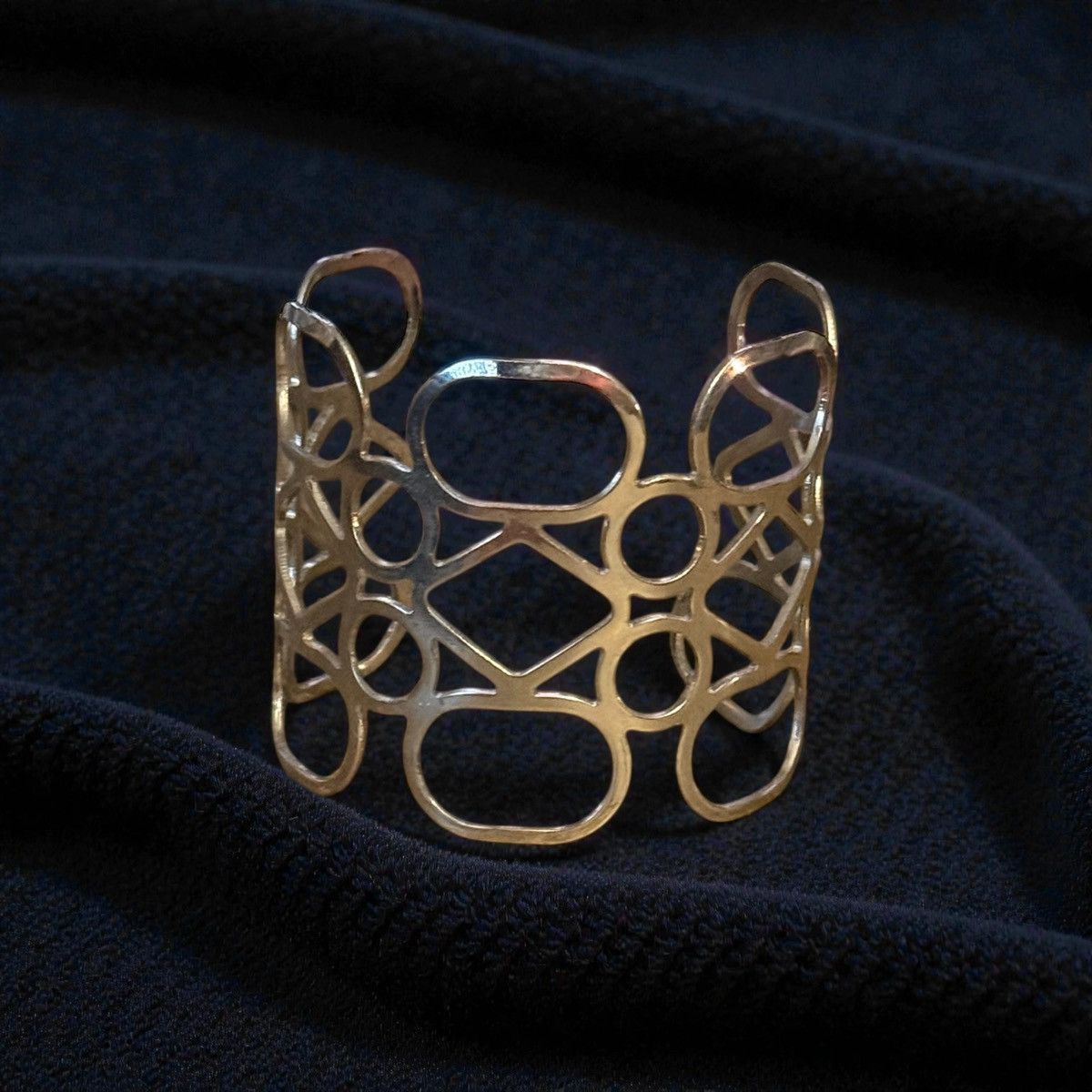 Other Silver tone wide geometric cutout cuff bangle bracelet Size ONE SIZE - 1 Thumbnail