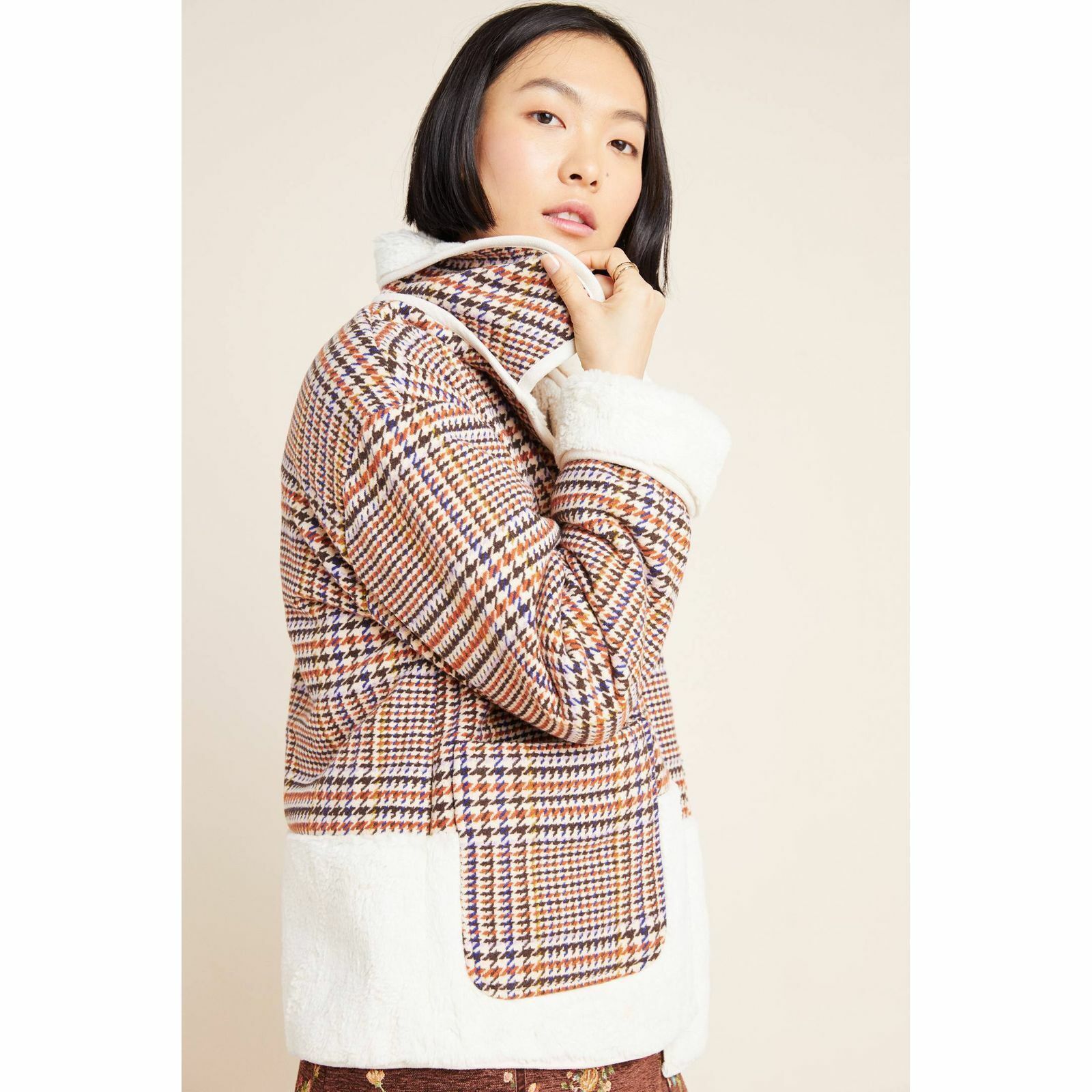 Anthropologie New Anthropologie Plaid Faux Fur Jacket by NuRode $240 SMALL Size S / US 4 / IT 40 - 2 Thumbnail