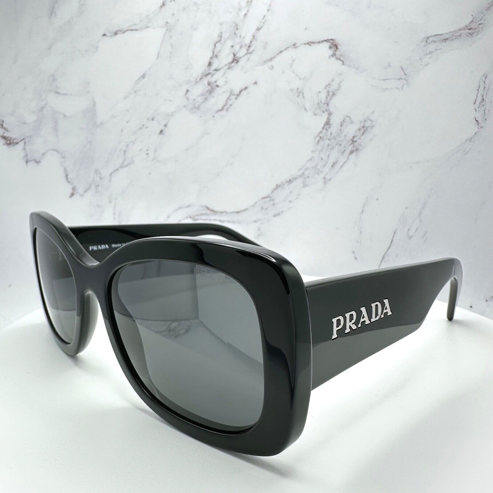 Prada New PRADA Sunglasses Black Oversized Square Letter Logo Size ONE SIZE - 6 Thumbnail