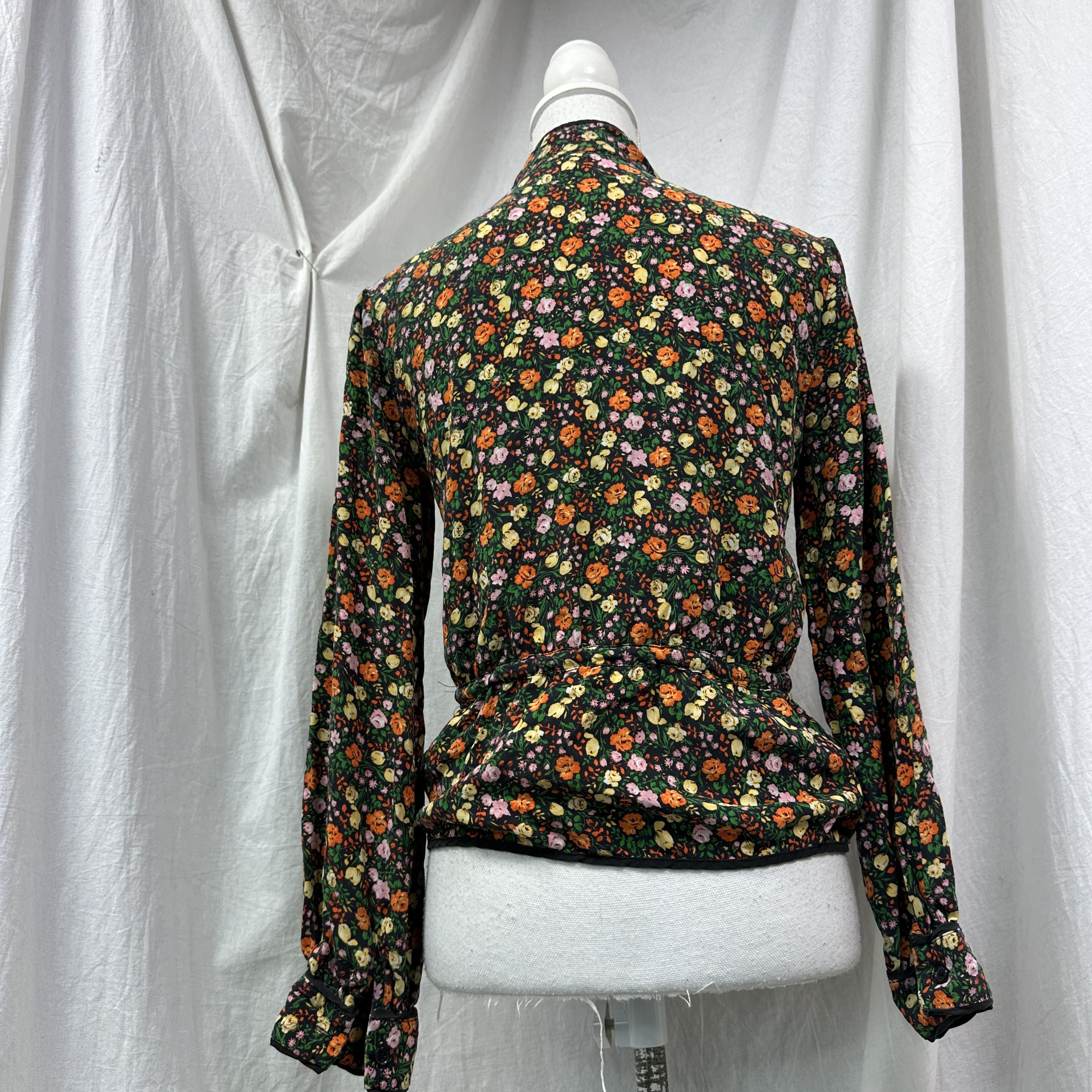 Ganni Vintage Casual Preppy Floral Silk Ganni Shirt Y2K Size XS / US 0-2 / IT 36-38 - 12 Thumbnail