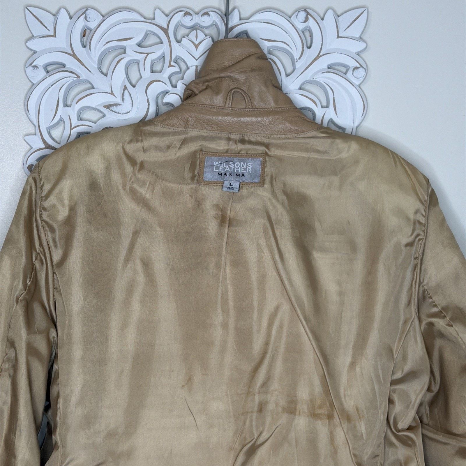 Wilsons Leather WILSONS Leather Maxima Women's L Button Front Lined TAN Size L / US 10 / IT 46 - 12 Thumbnail