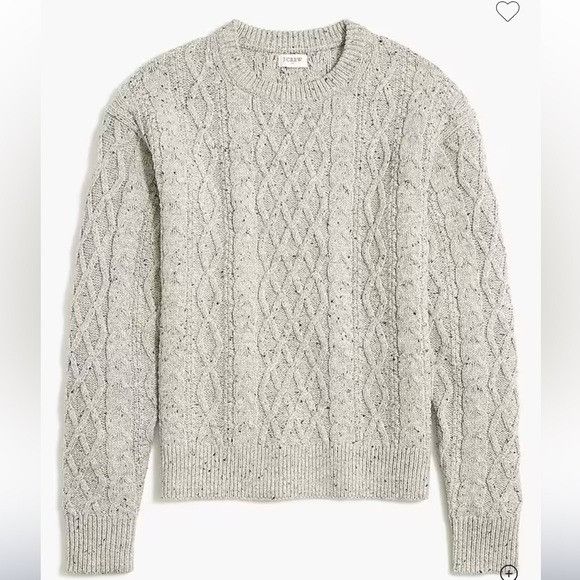 J.Crew J. Crew Speckled Gray Fisherman Cable Knit Oversized Sweater Size L / US 10 / IT 46 - 9 Thumbnail