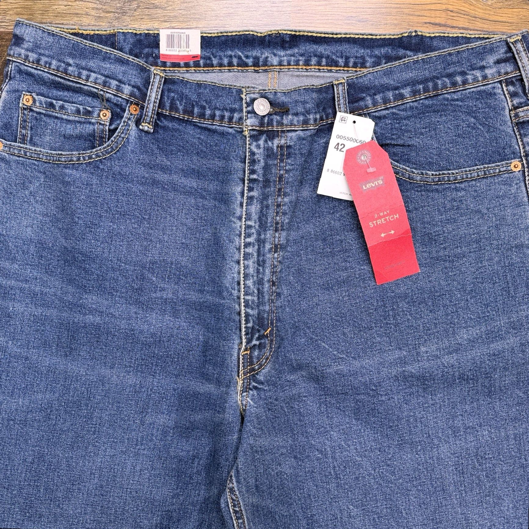 Levi's Levi's 550 Jeans Mens 42x32 Relaxed Tapered Leg Stretch Denim Blue 5-Pocket Belt Loops Zip Size US 42 / EU 58 - 4 Thumbnail