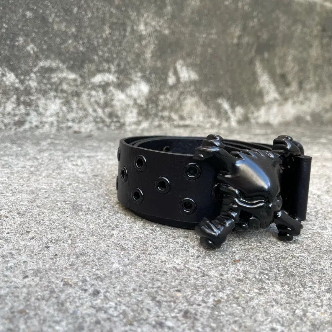Oakley Oakley Black Skull Metal Buckle Leather Belt Size ONE SIZE - 3 Thumbnail