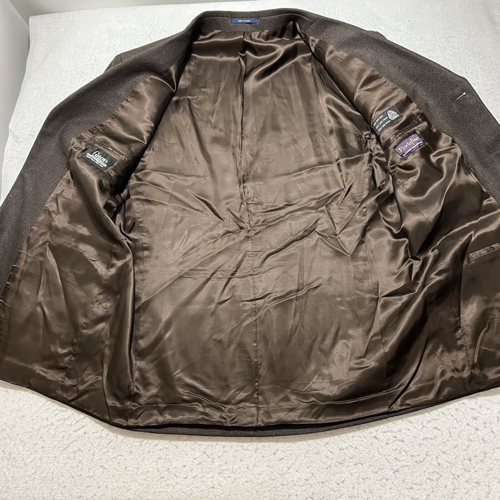 Other Portofino Gage Wool Brown Career Suit Jacket Sport Coat Size 48L - 6 Thumbnail