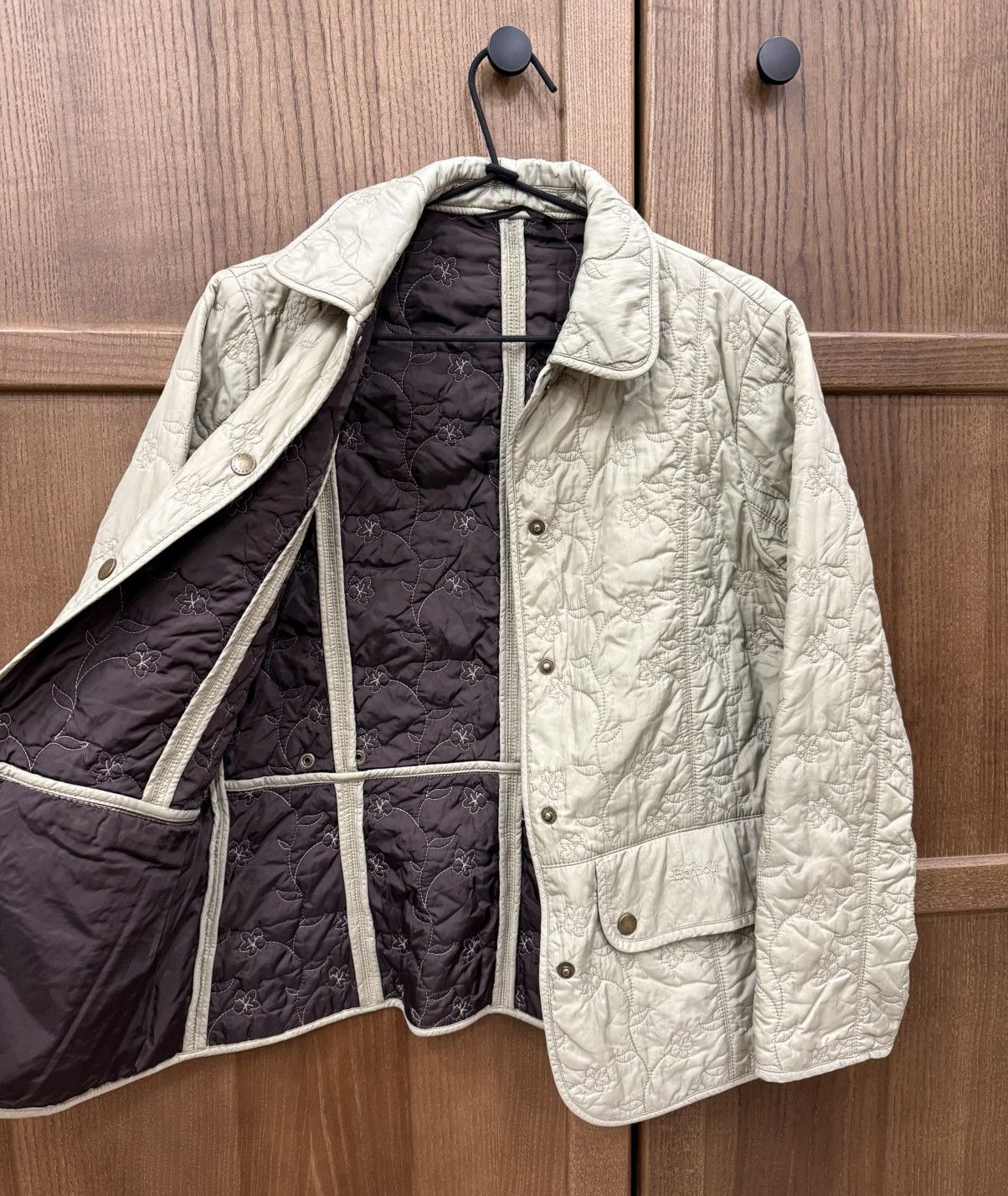 Barbour Barbour Flora Floral Cream Quilted Lightweight Jacket Size S / US 4 / IT 40 - 7 Thumbnail