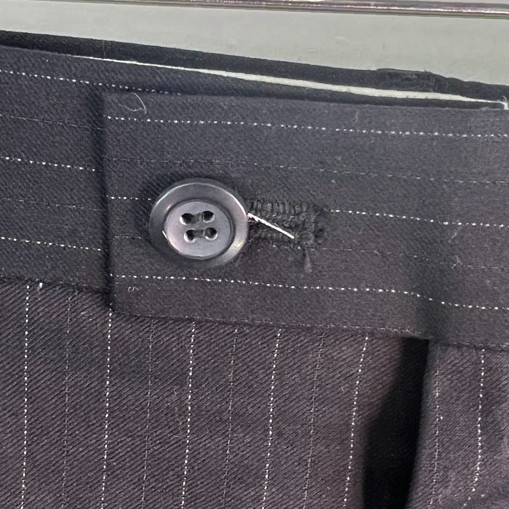 Vintage Louis Raphael Mens Dress Pants Flat Front Striped Black 40X32 Pants Mens Flat Front Striped Black Dress Pants 40X32 Size US 40 / EU 56 - 4 Thumbnail