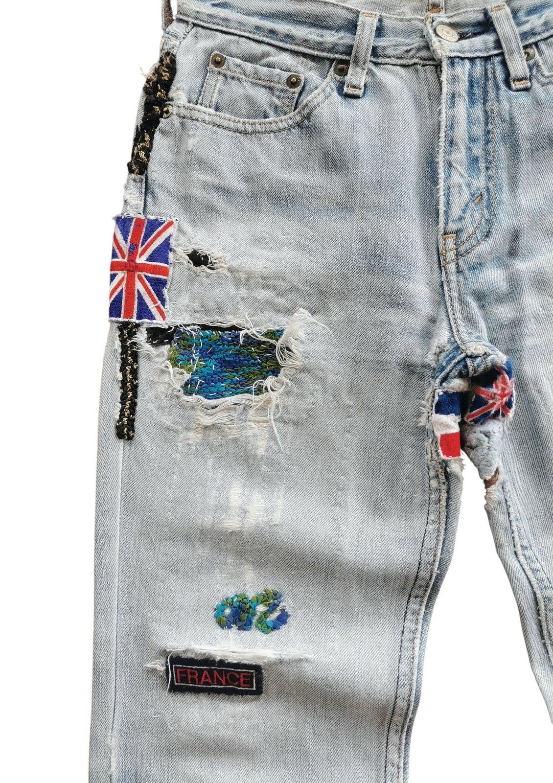 Levi's Streetwear Custom Reworked Vintage Levi's Patchwork Denim 27 Size US 27 - 7 Thumbnail
