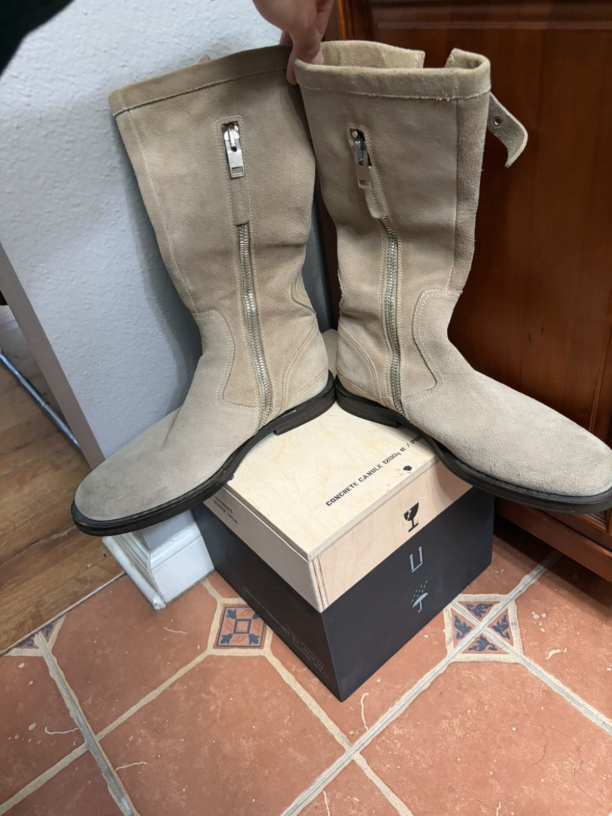 Christian Dior Monsieur Suede Motorcycle Boots Size US 7 / EU 40 - 5 Thumbnail
