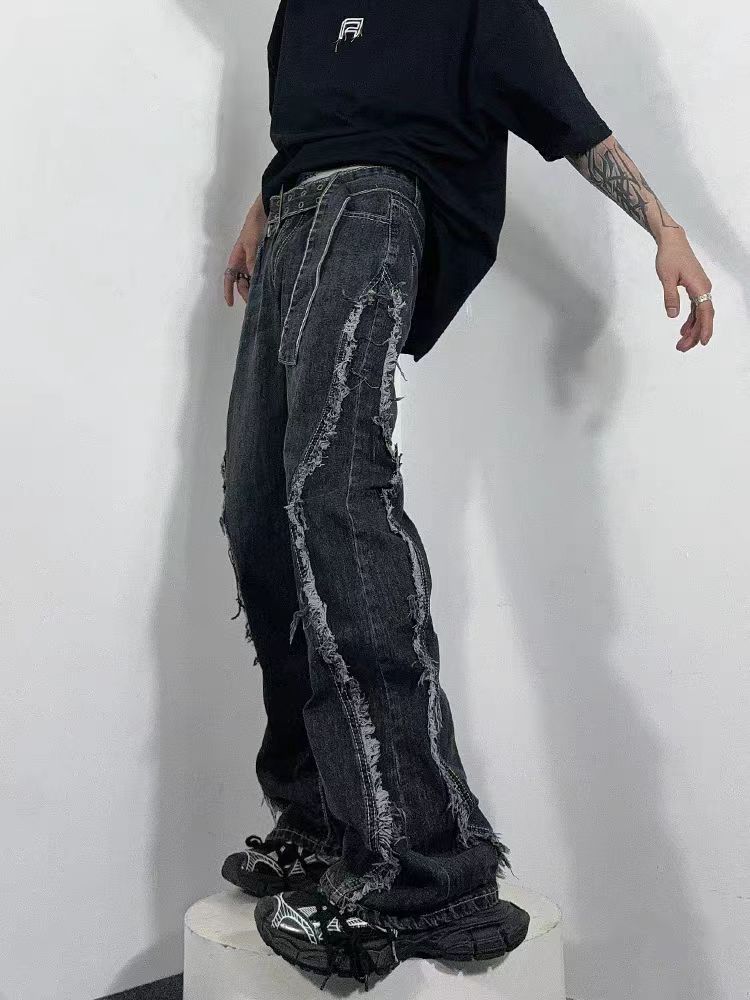 Washed hip-hop street punk baggy jeans