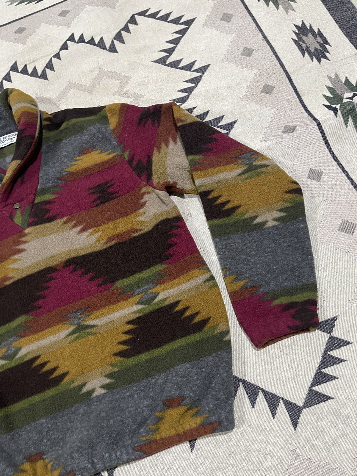 Vintage 1990s LITTLE BIG HORN SHIRT CO.SOUTHWEST PATERN SHAWL COLLAR Size US L / EU 52-54 / 3 - 5 Thumbnail