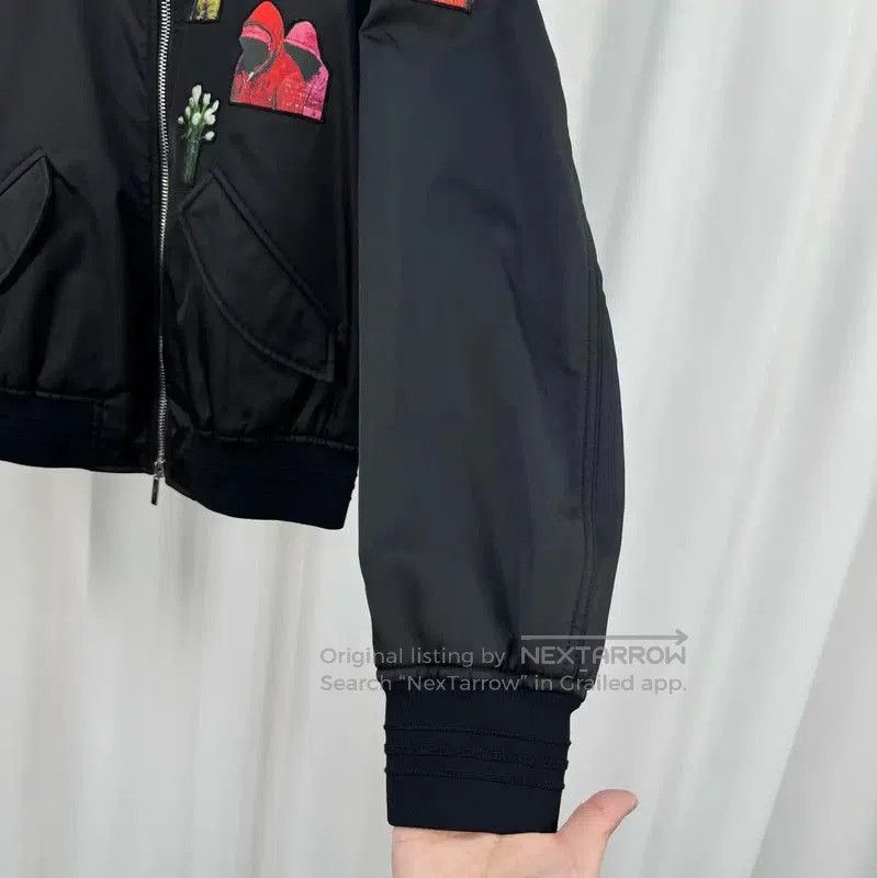 Dior Dior Men's Black Embroidered Bomber Jacket . Size US XL / EU 56 / 4 - 4 Thumbnail