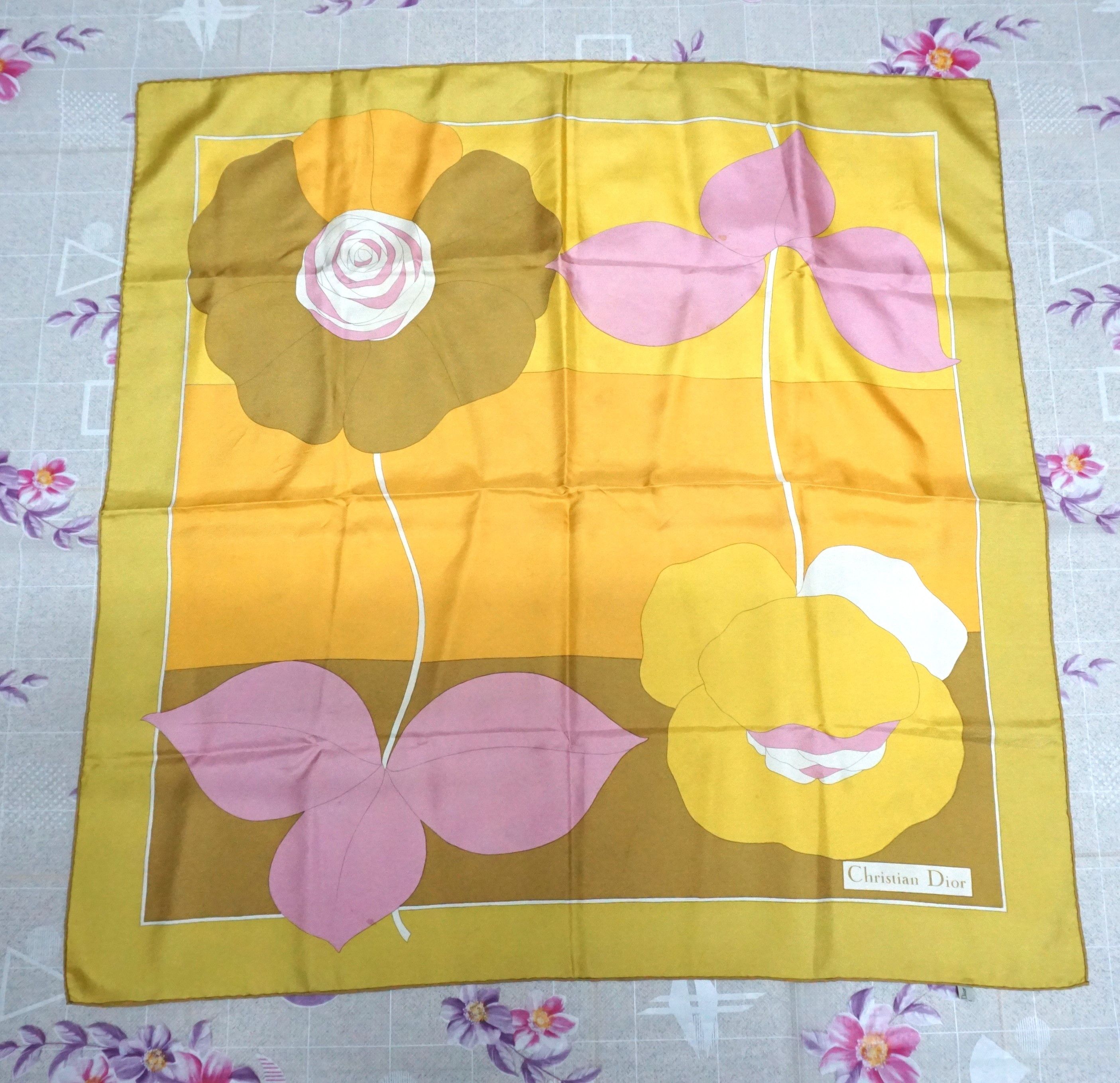 Christian Dior Monsieur Vintage Christian Dior silk scarf flower Size ONE SIZE - 6 Thumbnail