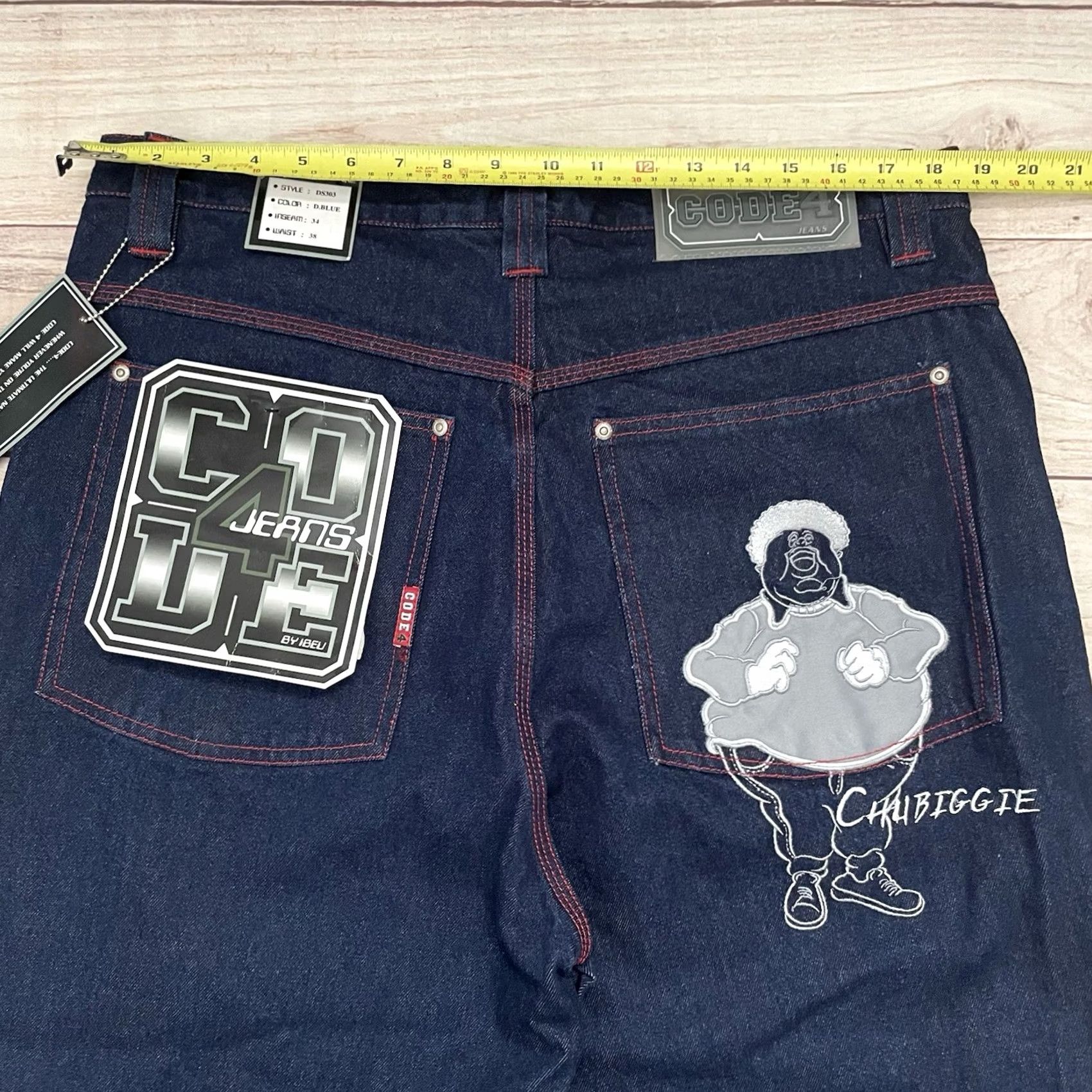 Fubu VINTAGE Chubiggie Jeans Denim Baggy NY Skate 38x34 Men's 90s 2000s JNCO Style 38x34 Blue Regular Baggy Size US 38 / EU 54 - 5 Thumbnail