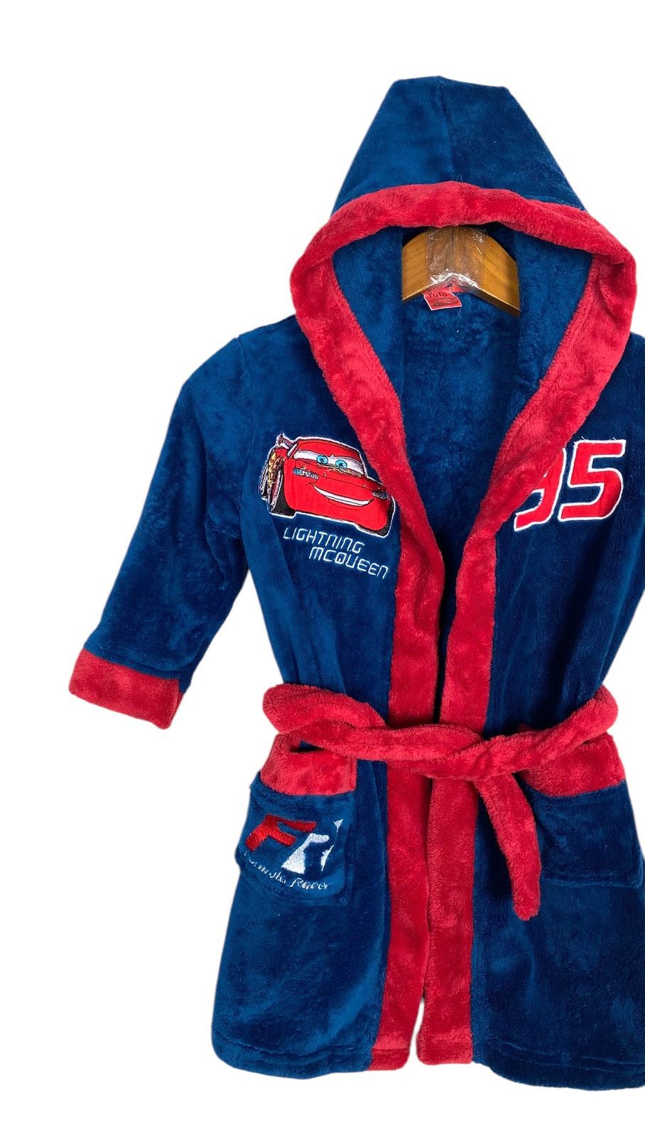Disney Rare‼️ Disney Pixar Cars Bathrobe Boys Hood Lightning McQueen Size US XXS / EU 40 - 2 Thumbnail