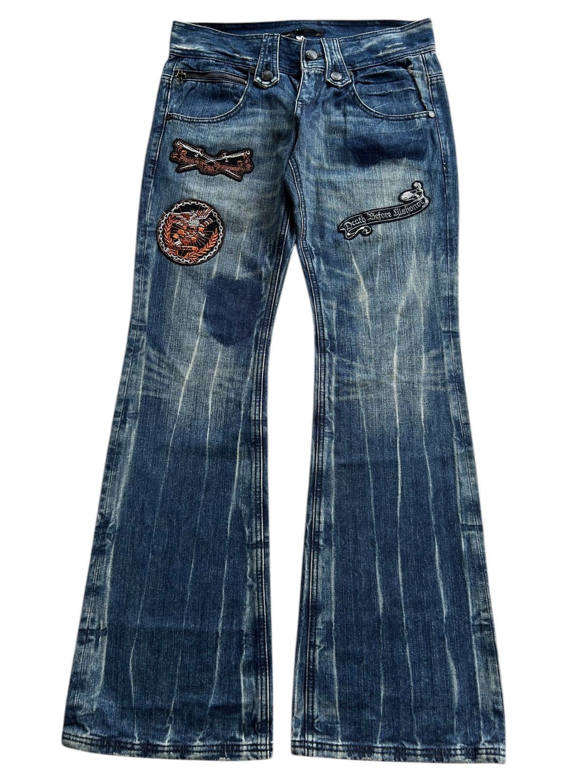 Kapital Flare Japanese Punk Style Distressed Denim Jeans Size US 32 / EU 48 - 1 Thumbnail