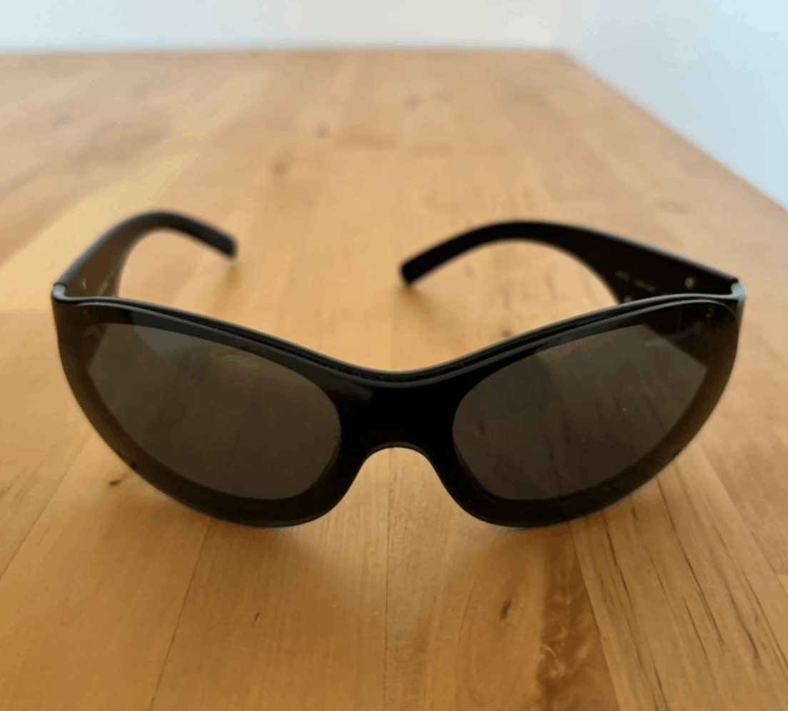 Chanel CHANEL SUNGLASSES 5073 LOGO Black Wrap Metal Vintage Iconic Size ONE SIZE - 4 Thumbnail