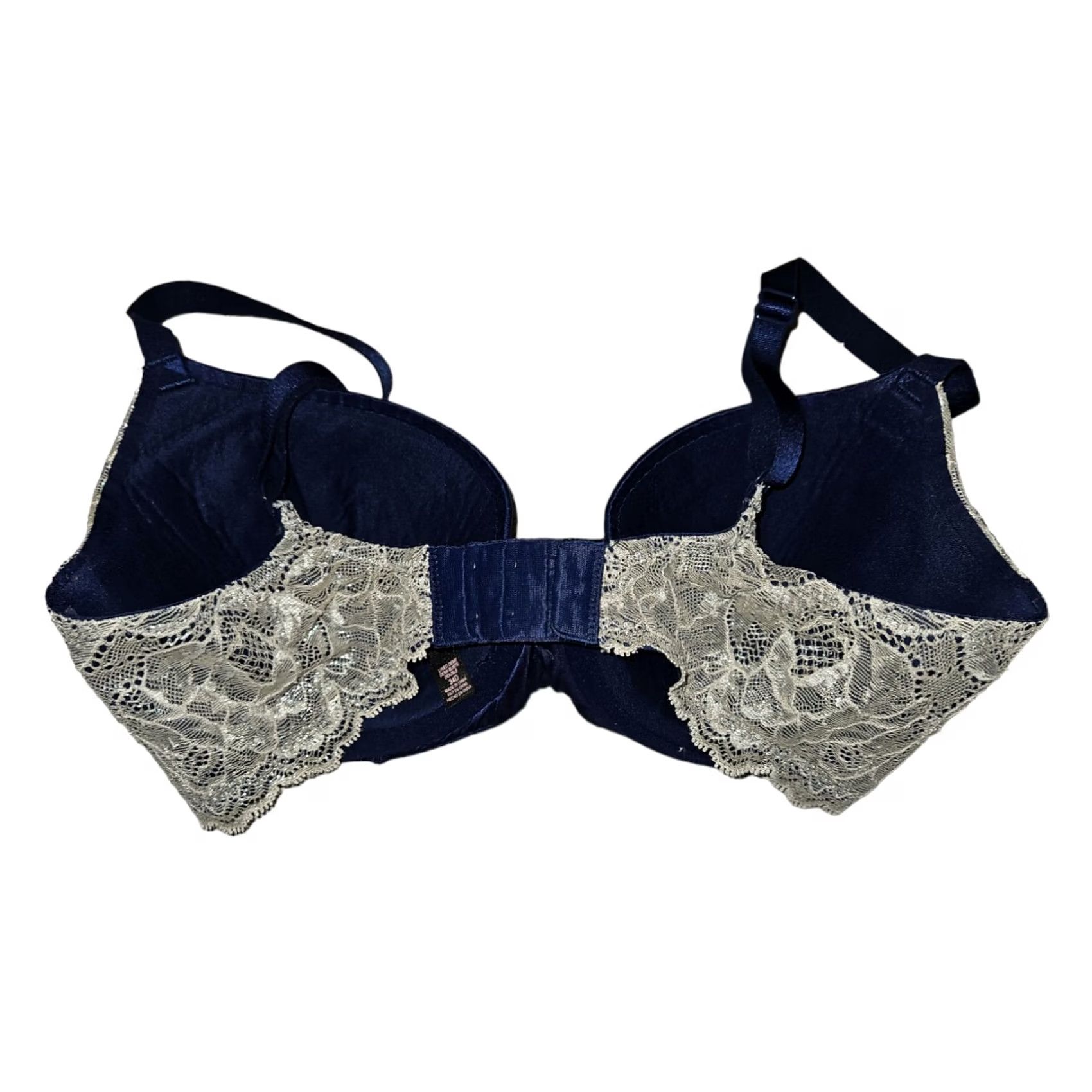 Victoria's Secret Victoria's Secret Bra Women's 34D Blue Lace Underwire Sequin Push Up Demi Cup Size ONE SIZE - 5 Thumbnail