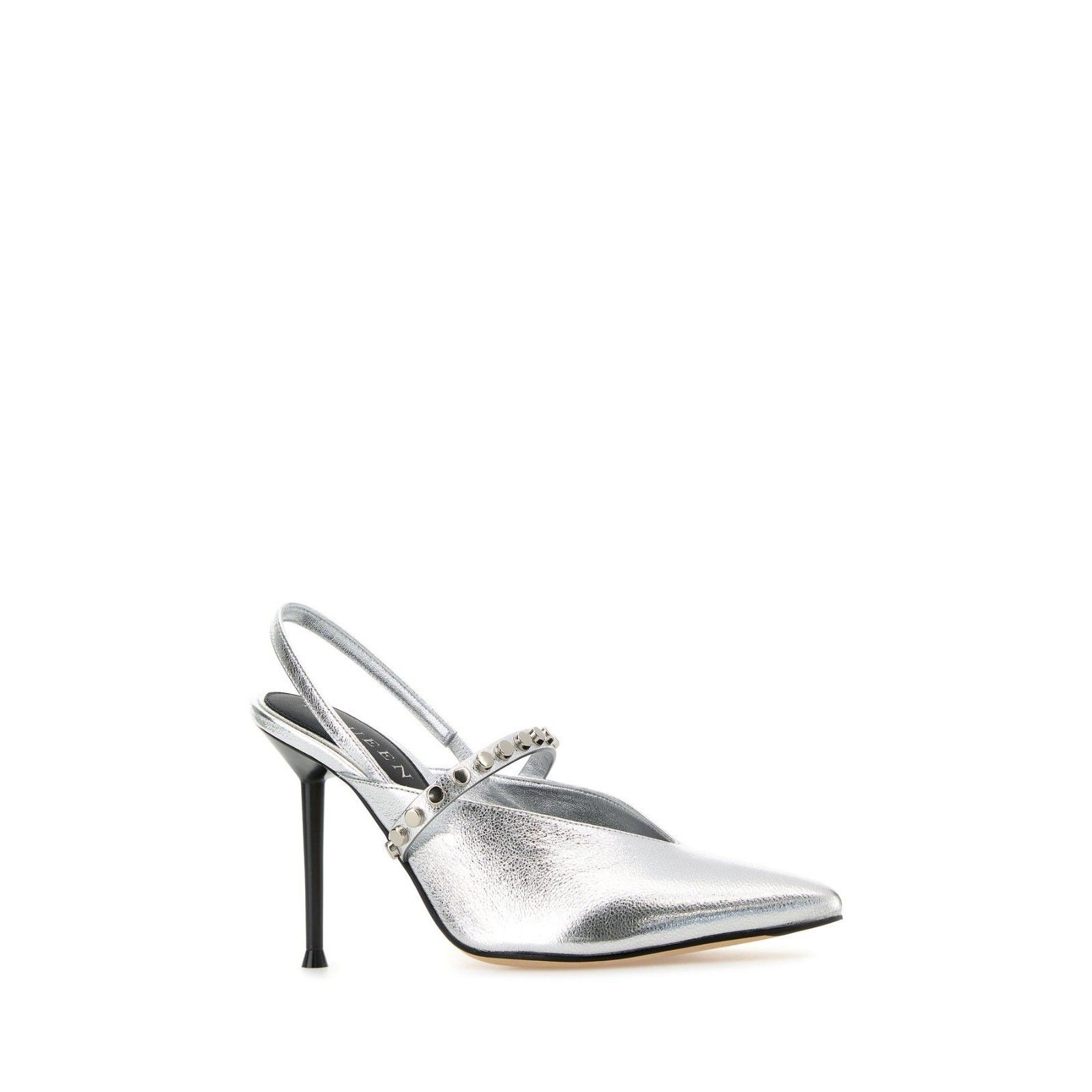 Alexander McQueen ALEXANDER MCQUEEN Revel Stud Silver Leather 90mm Heel Pumps Size US 6 / IT 36 - 2 Thumbnail
