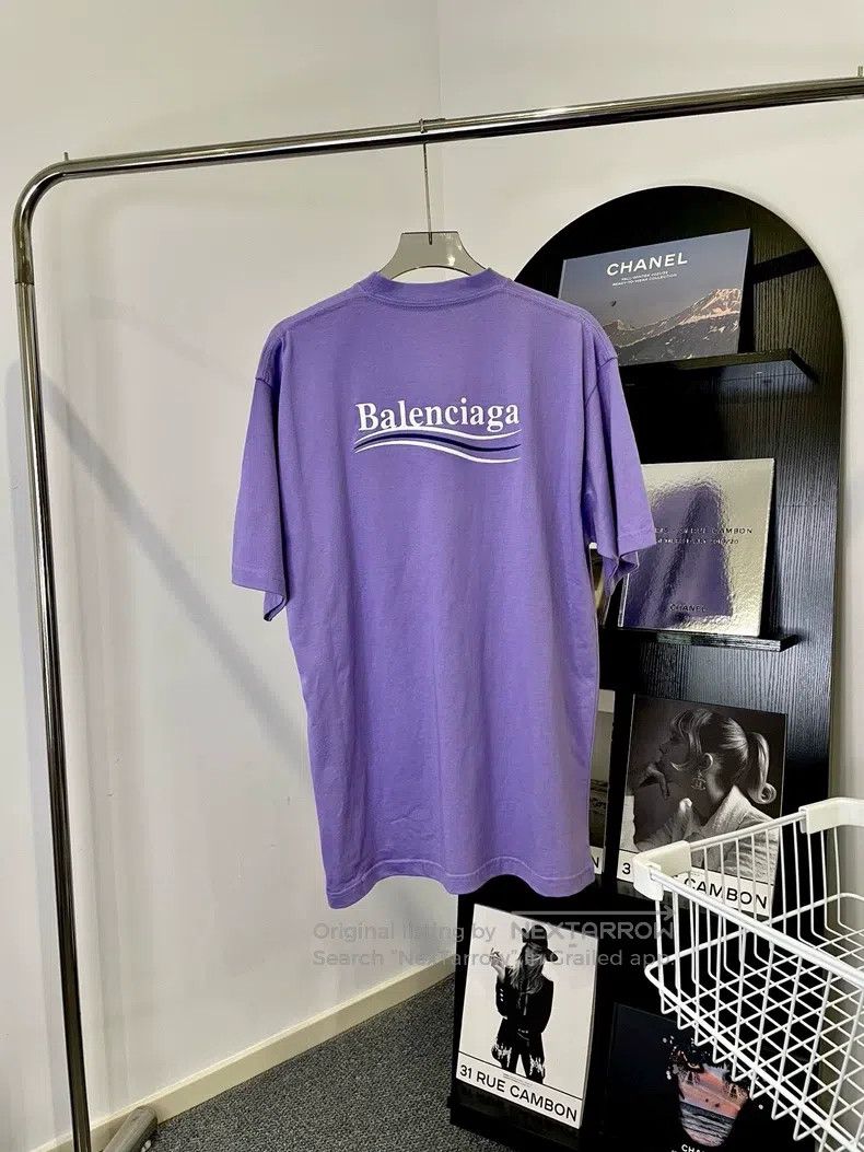 Balenciaga Balenciaga White Coke Embroidered Purple T-Shirt Size US XS / EU 42 / 0 - 4 Thumbnail