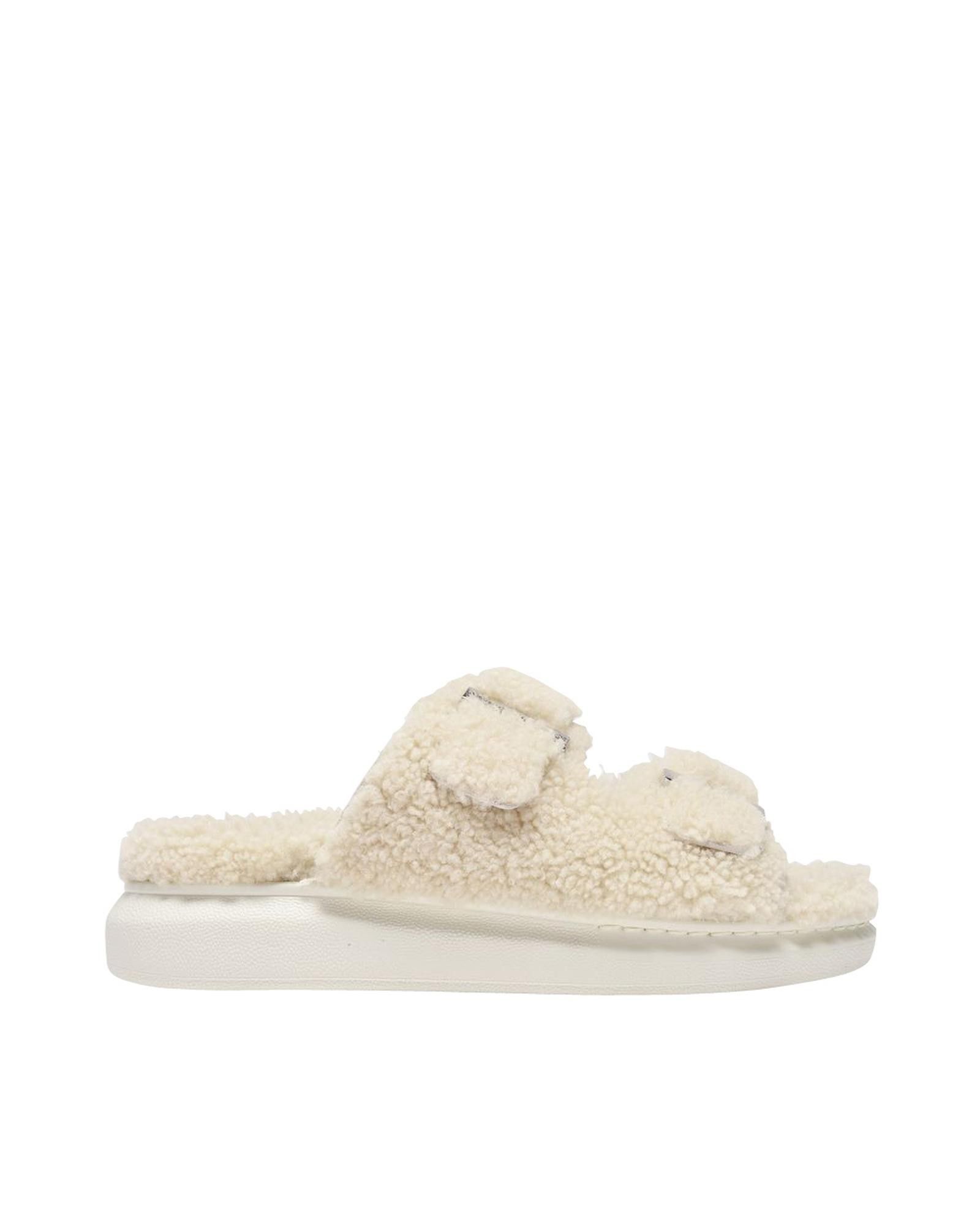 image of Alexander Mcqueen Beige Shearling Hybrid Sandal, Women's (Size 9)