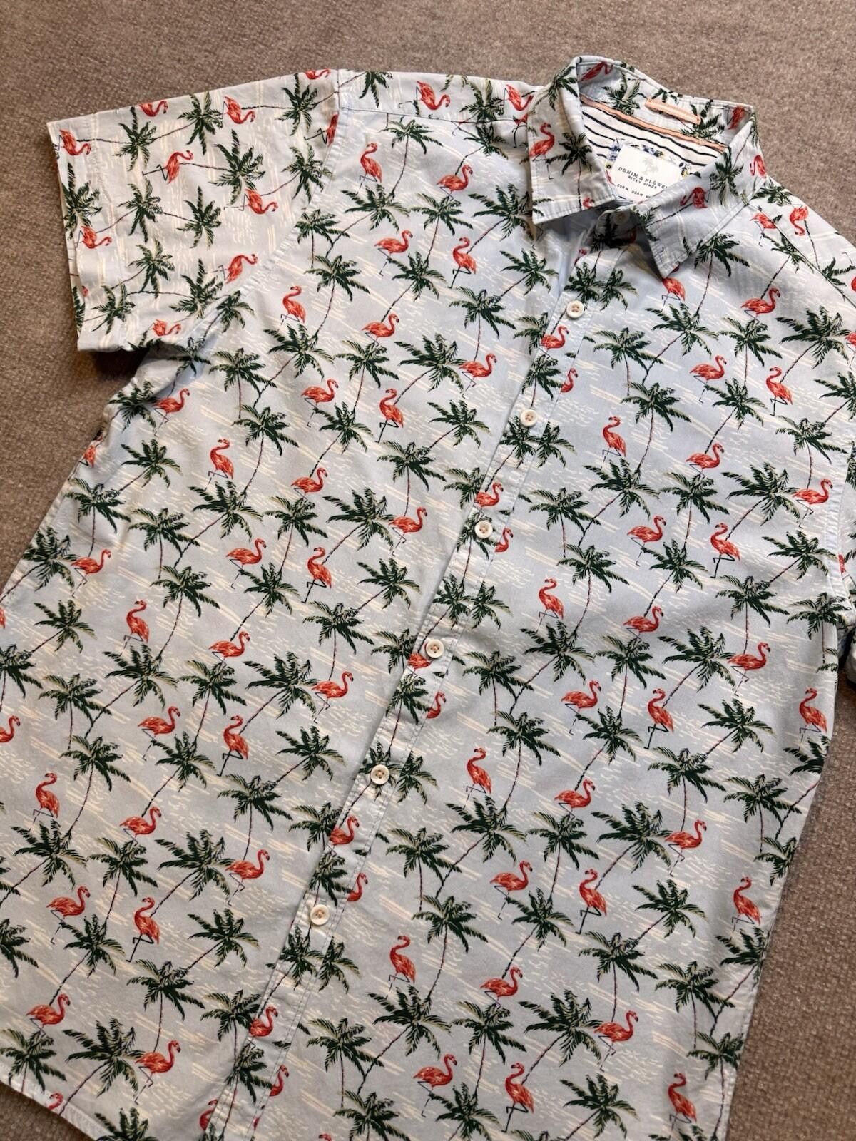 Denim & Flower Denim & Flower Men’s Med SS Flamingo/Palm AOP [736] Size US M / EU 48-50 / 2 - 1 Thumbnail