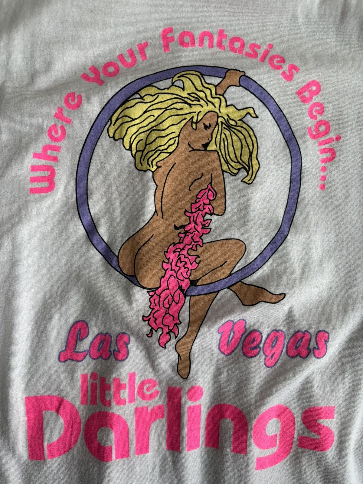 Vintage 90s little darlings strip club t shirt Size US XL / EU 56 / 4 - 8 Thumbnail