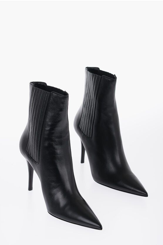 Saint Laurent Paris Pointed Leather Boots Size US 7 / IT 37 - 1 Thumbnail