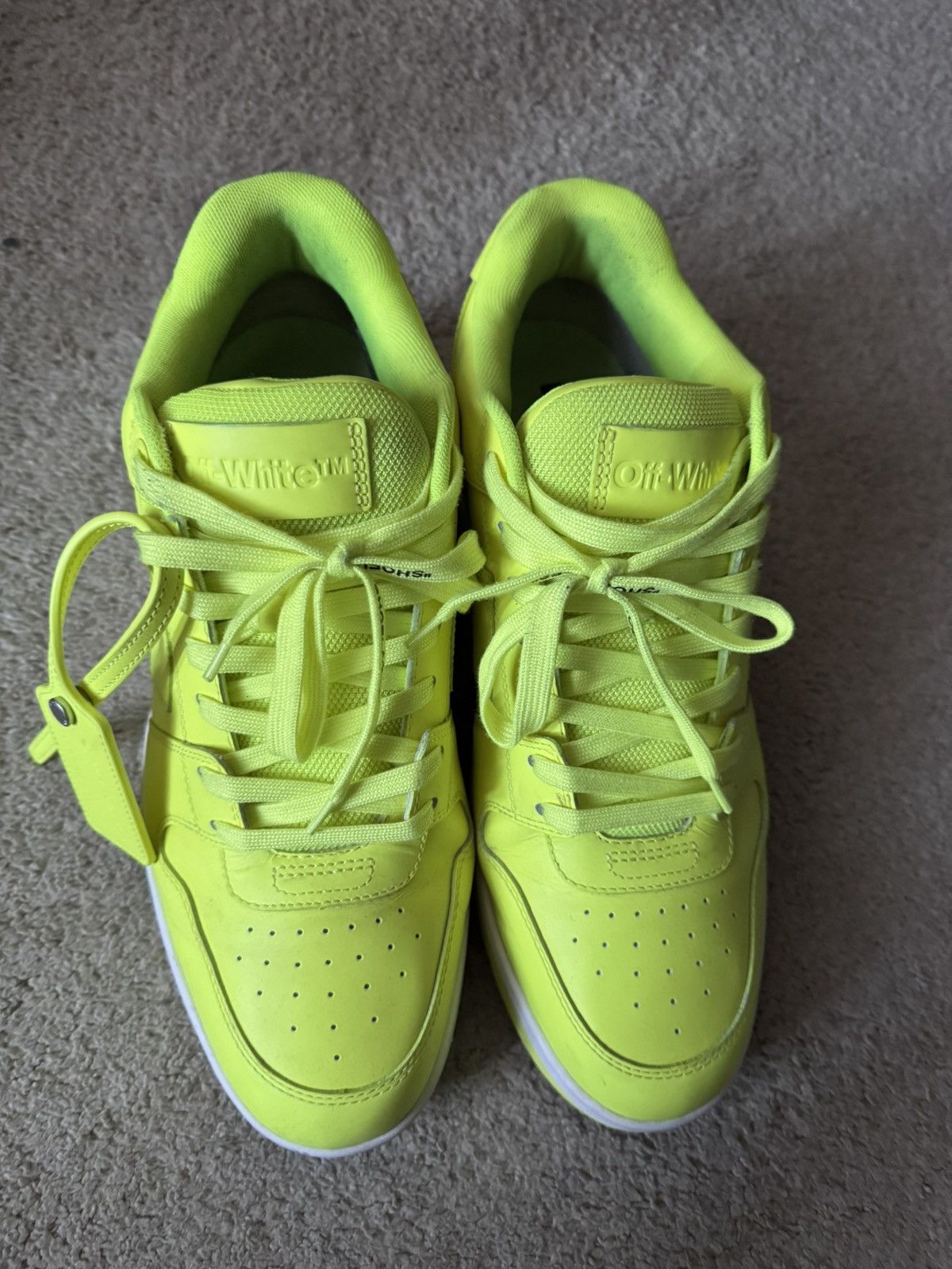 Off-White Off-White Out of Office Sneakers Fluro Yellow size 46 Size US 12 / EU 45 - 1 Thumbnail