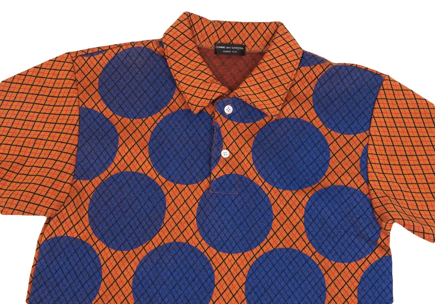Comme des Garcons Homme Plus Python Pattern Panel Polo Shirt in Orange and Blue Size US M / EU 48-50 / 2 - 2 Thumbnail
