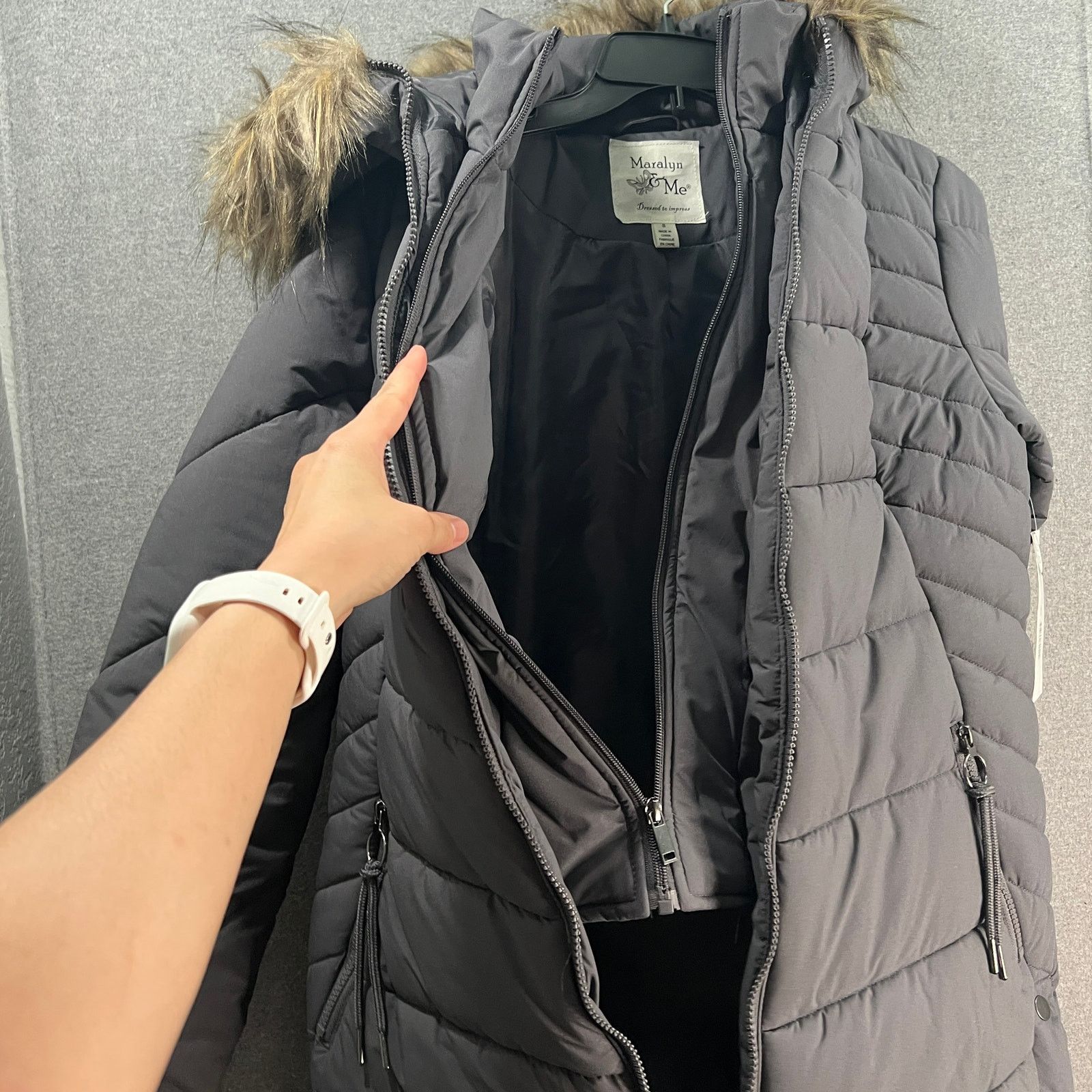 Other Maralyn & Me Women's Winter Outerwear Coat Gray Hood Size S Size S / US 4 / IT 40 - 13 Thumbnail