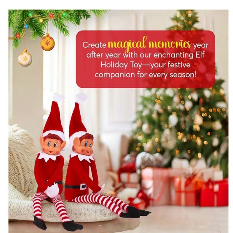 The Unbranded Brand Christmas Elf Behaving Badly Plush Toy 12"Bendy Doll 12" Size ONE SIZE - 4 Thumbnail