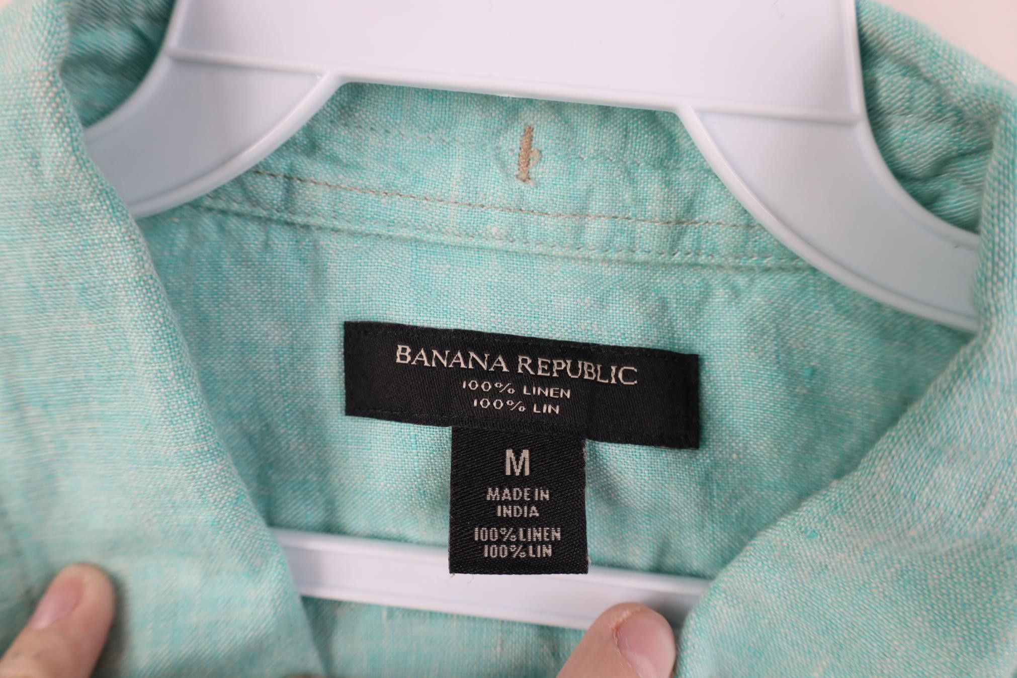 Banana Republic Banana Republic Short Sleeve Collared Button Down Shirt Teal Size US M / EU 48-50 / 2 - 6 Thumbnail