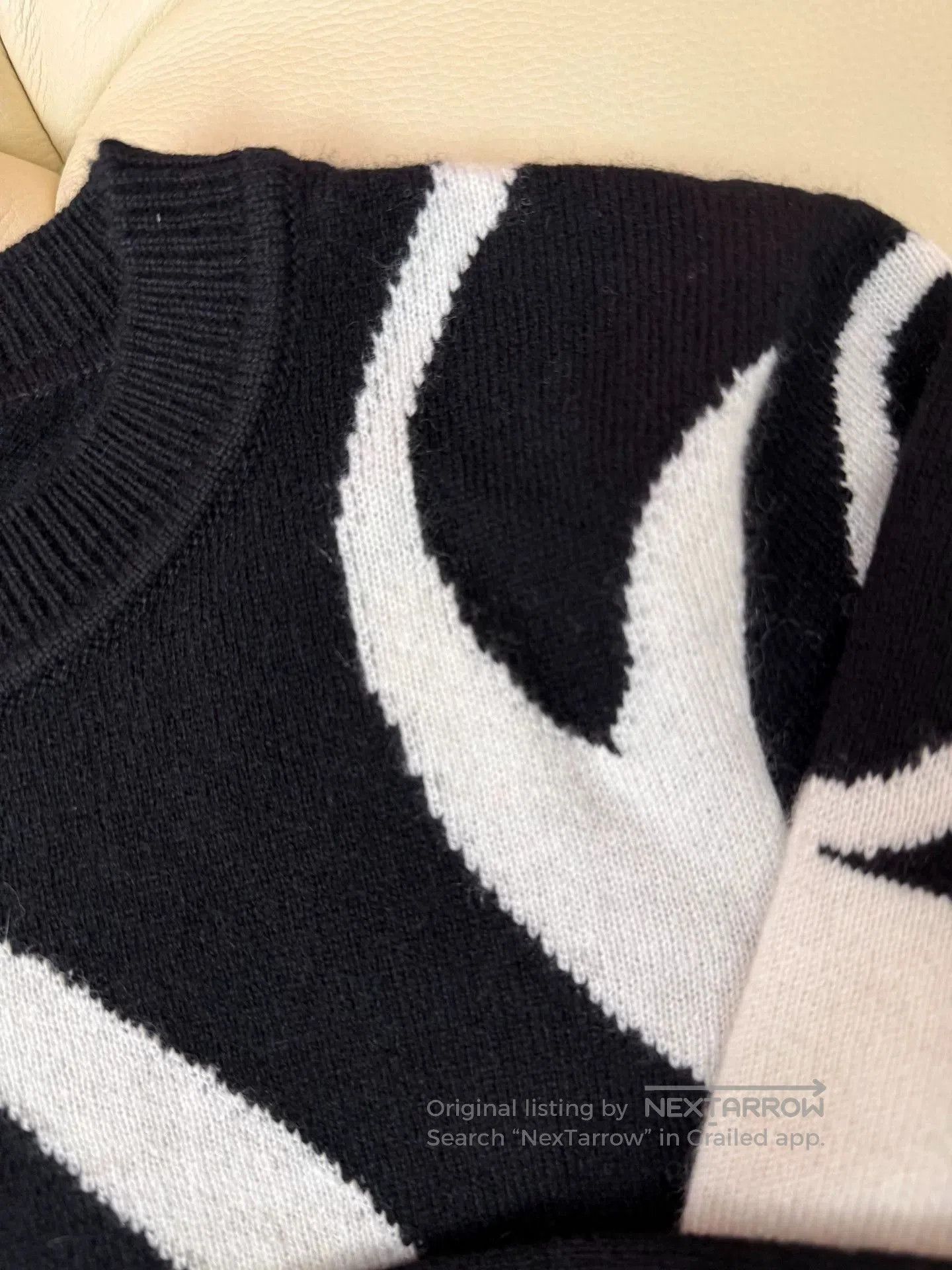 Hermes Hermes Black White Chain Knit Sweater. Size US S / EU 44-46 / 1 - 8 Thumbnail