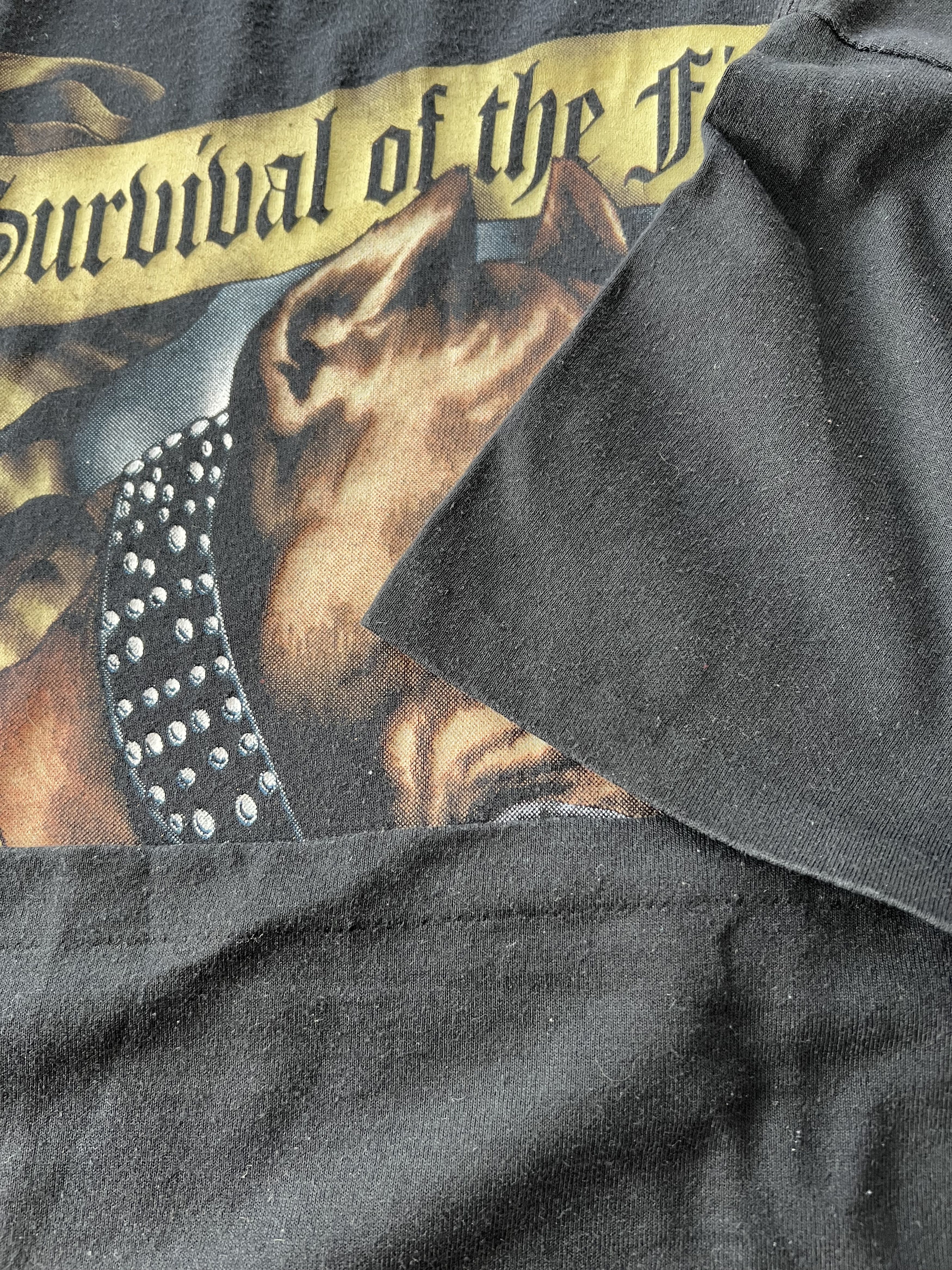 Harley Davidson Vintage 1991 3D Emblem Survival Of The Fittest Harley Tshirt Size US XL / EU 56 / 4 - 8 Thumbnail