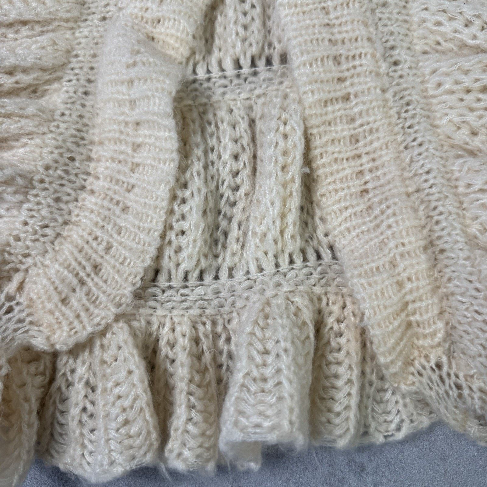 Vintage Gelato Pique Women Cardigan Sweater Free Size Beige Size ONE SIZE - 6 Thumbnail