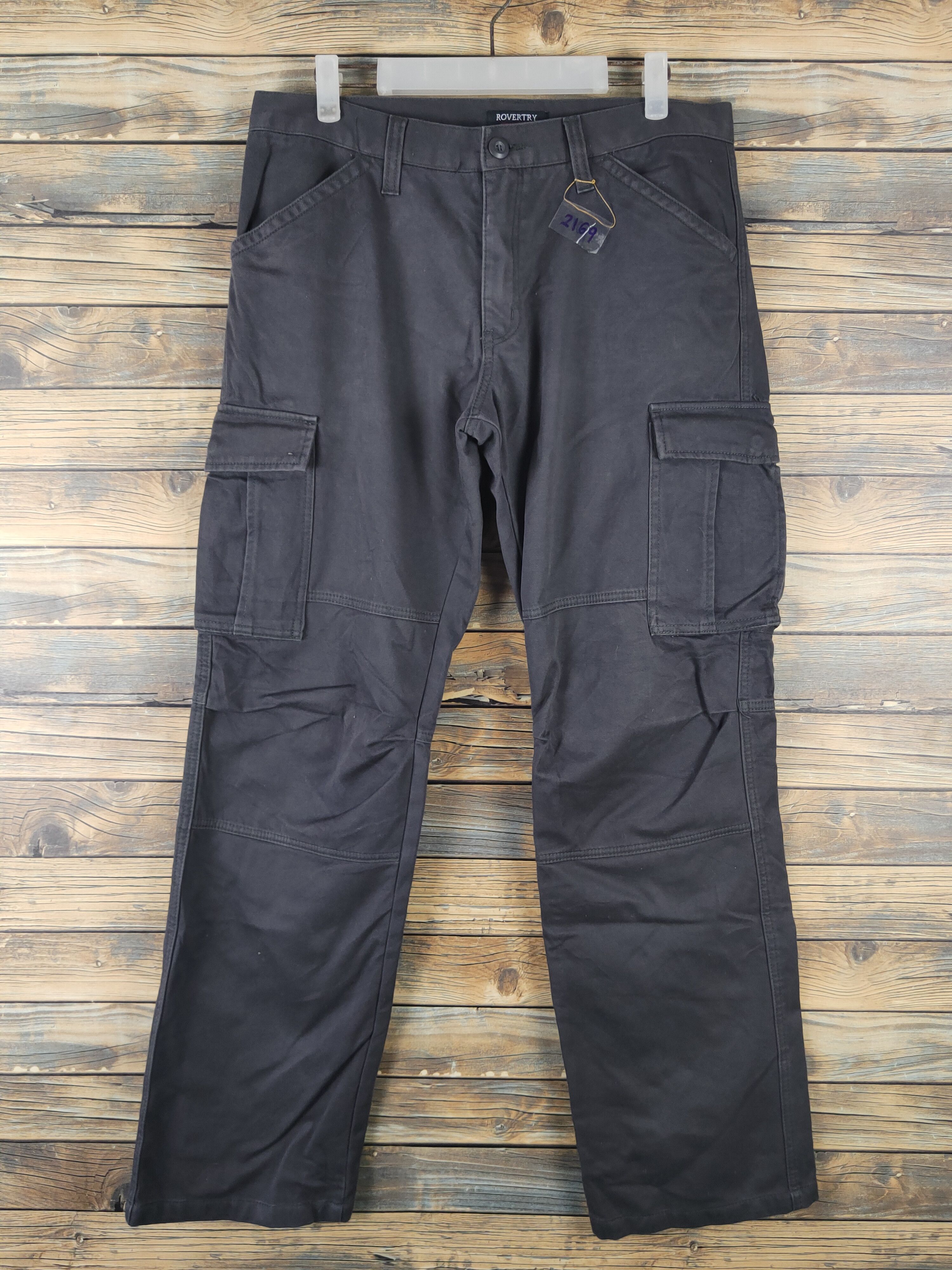 Japanese Brand DL Rovertry Dark Gray Multipocket Cargo Pants #2169 Size US 33 - 1 Thumbnail