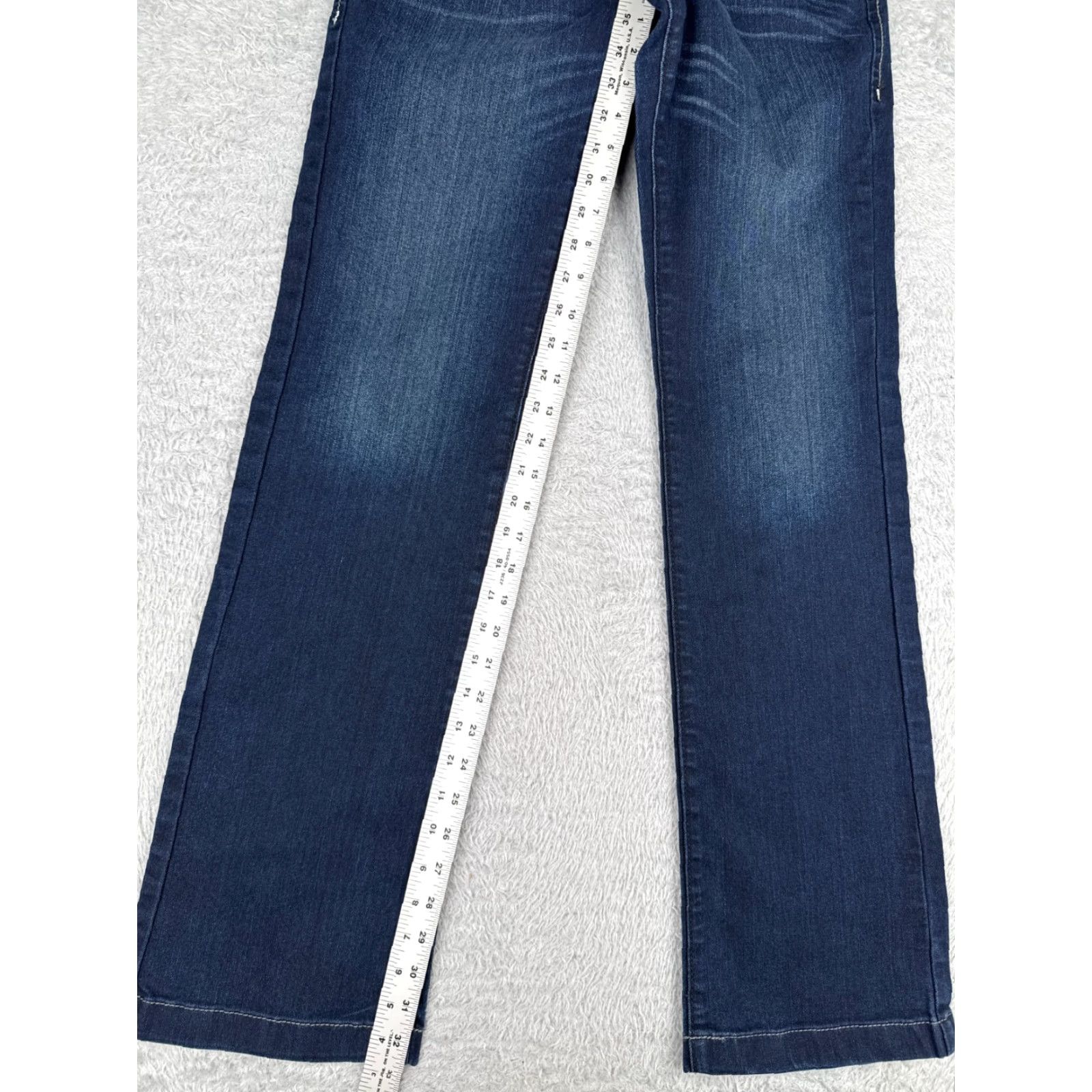 Denime Cinch Jeans Womens Bootcut Jeans 0 Blue Denim 26x33 Embroidered 5-Pocket Stretch Regular Inseam 33 Cotton Dark Denim Bagged? Size 25" / US 0 / IT 36 - 7 Thumbnail