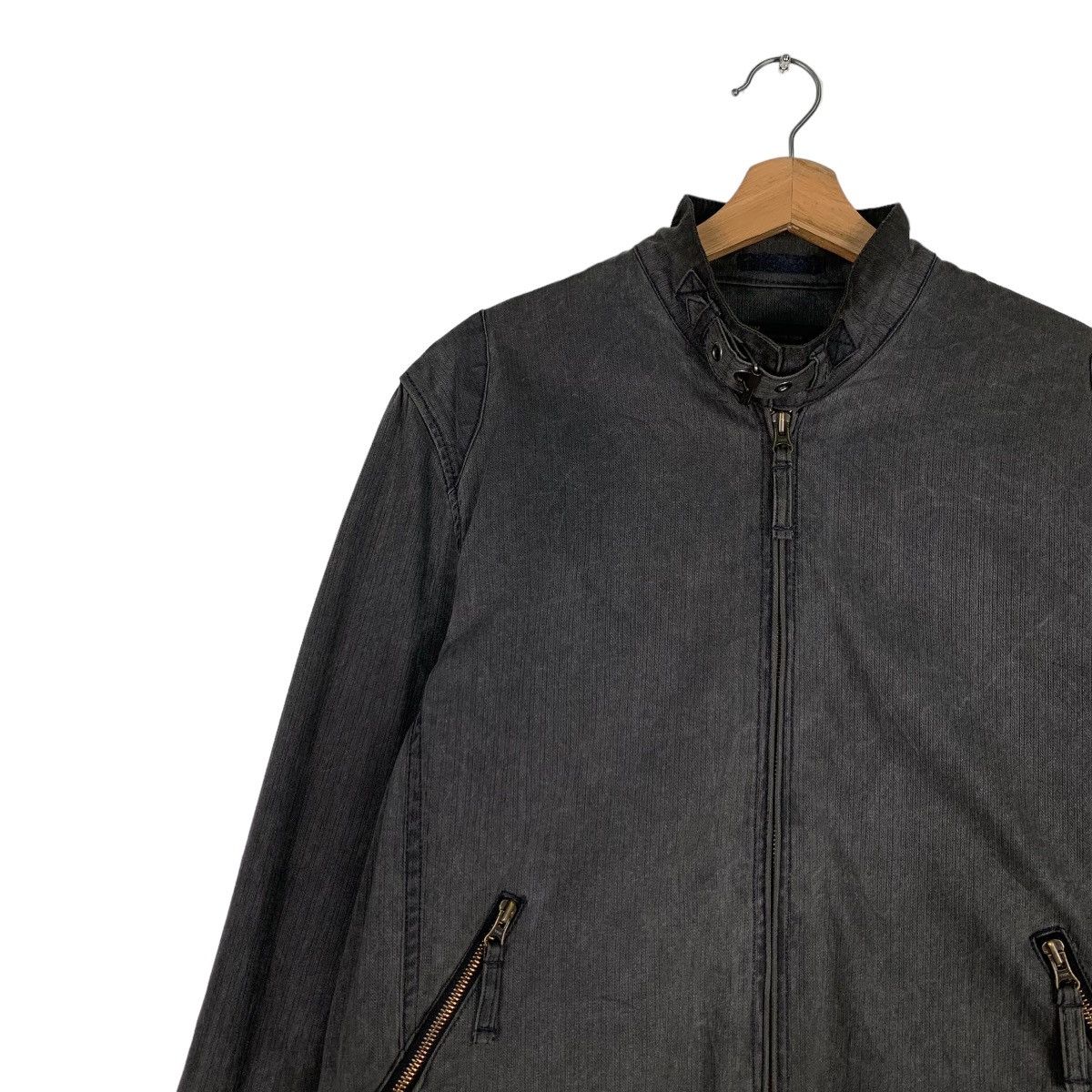 Japanese Brand MODERM Asymmetrical Sleeve Zipper Jacket #0934-C41 Size US M / EU 48-50 / 2 - 6 Thumbnail