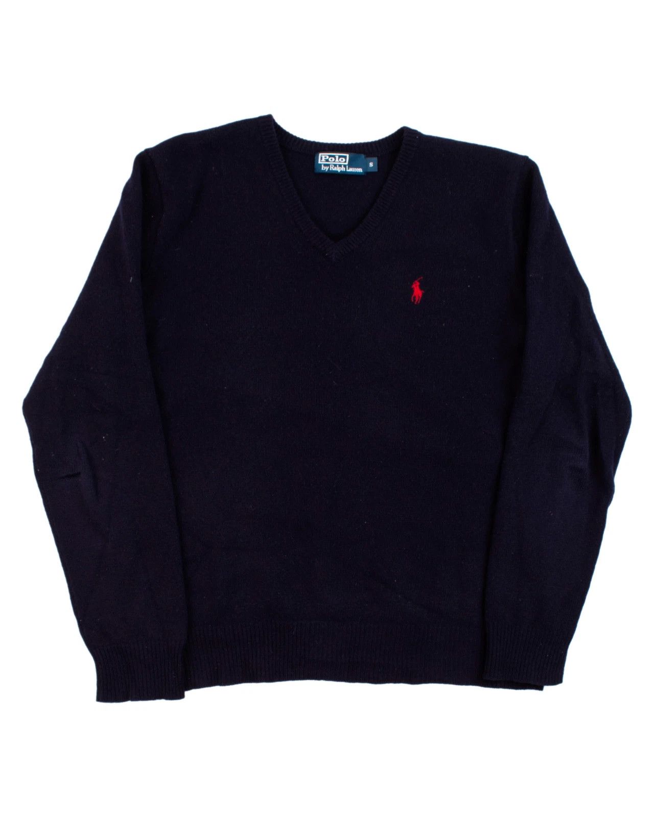 Polo Ralph Lauren Polo Ralph Lauren V-Neck Lambswool Sweater Navy Blue Size US M / EU 48-50 / 2 - 1 Thumbnail