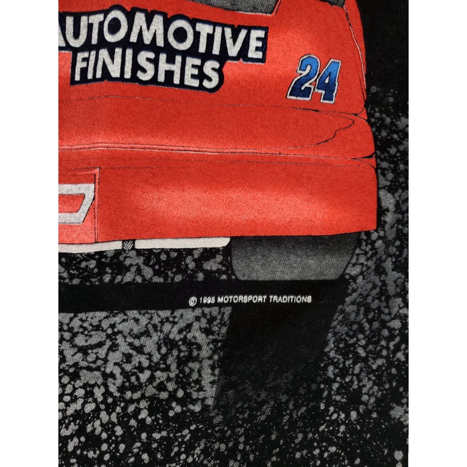 Fruit Of The Loom VINTAGE Jeff Gordon T Shirt 90s AOP Mega Going Going Gone Black Made USA Mens XL Shirt Size US XL / EU 56 / 4 - 3 Thumbnail