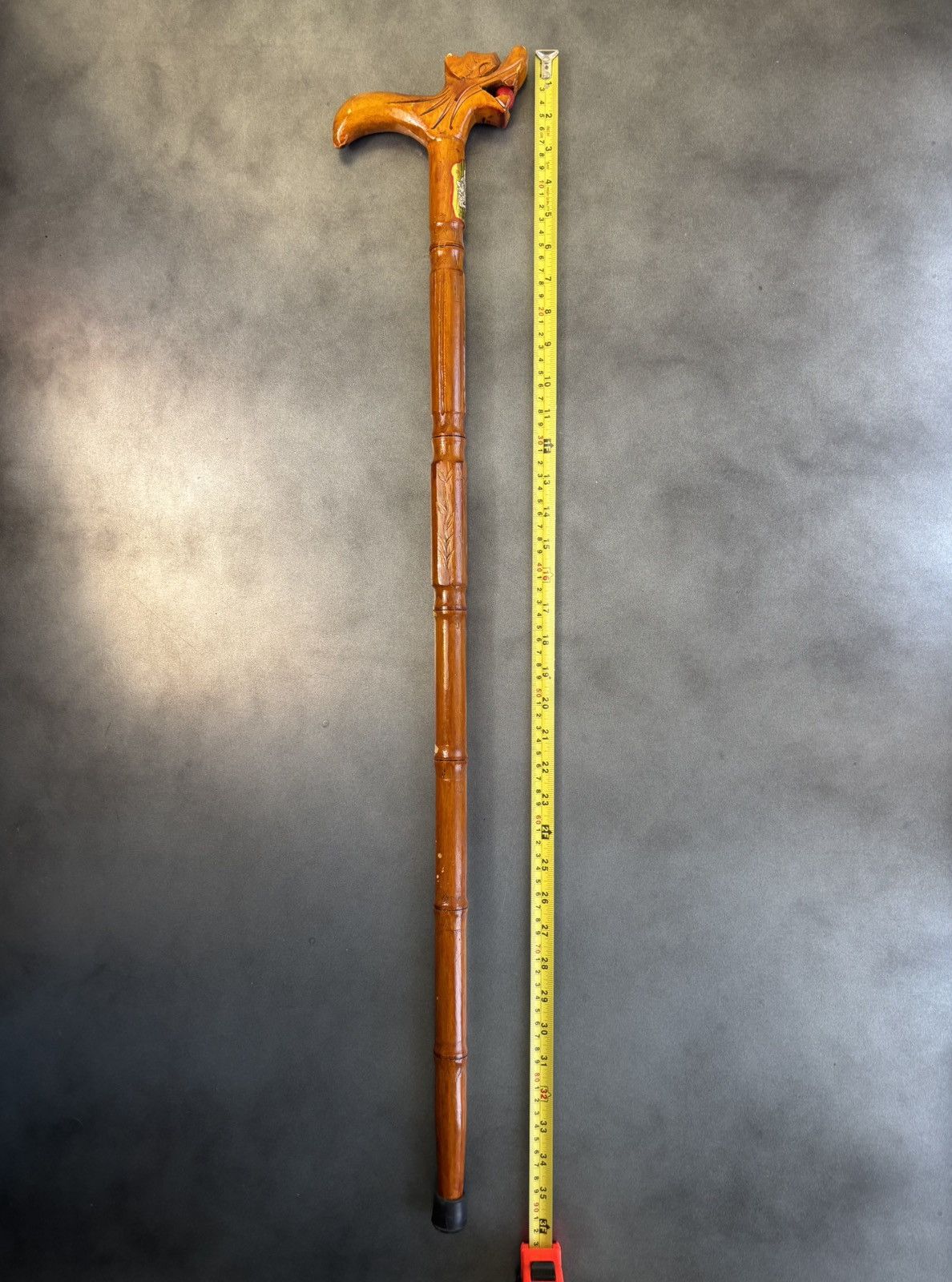 The Great China Wall × Vintage Foo Dragon Chinese Cane Vintage Walking Stick Bamboo Pike Size ONE SIZE - 12 Thumbnail